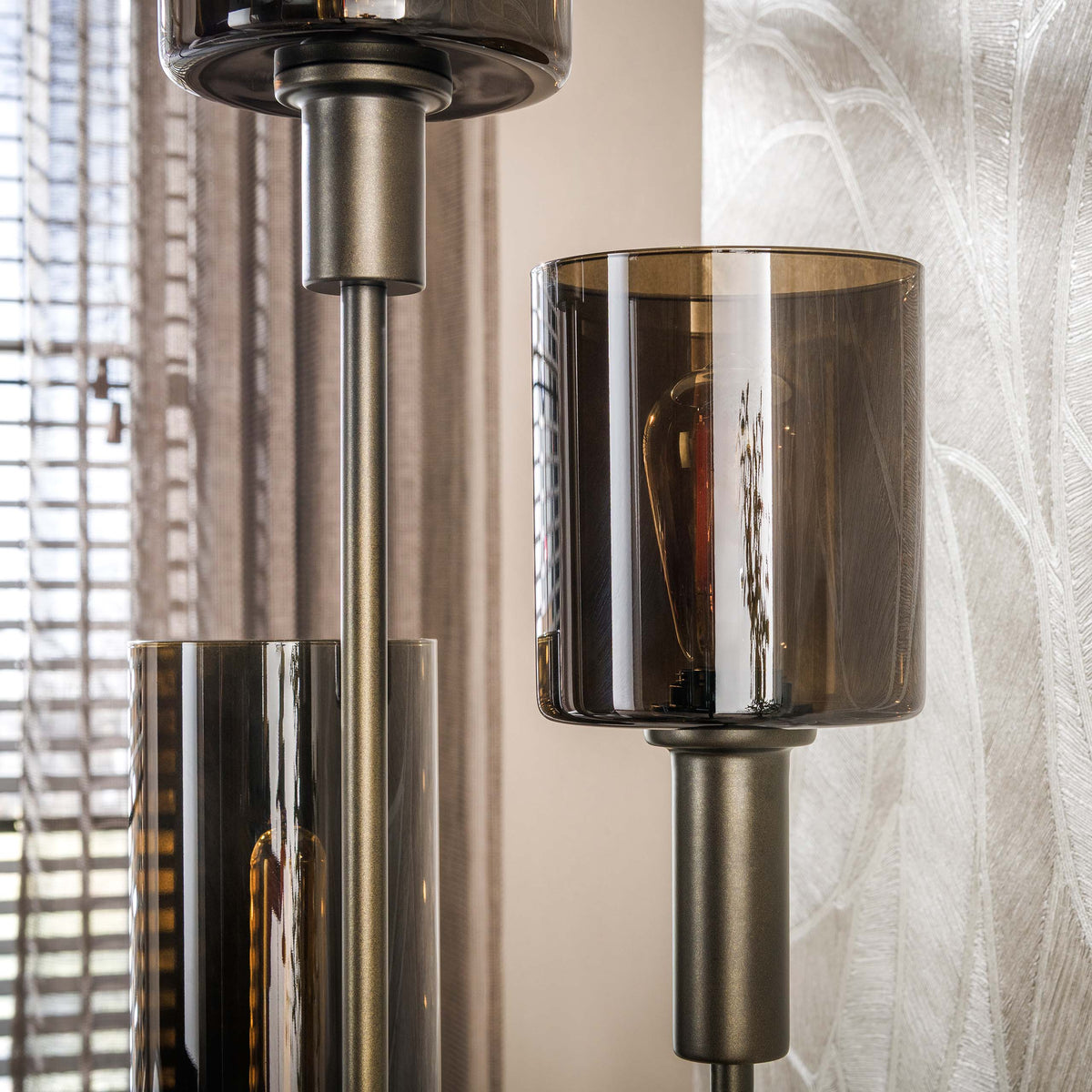 Vloerlamp Sepiora 5-lichts / Sienna bruin
