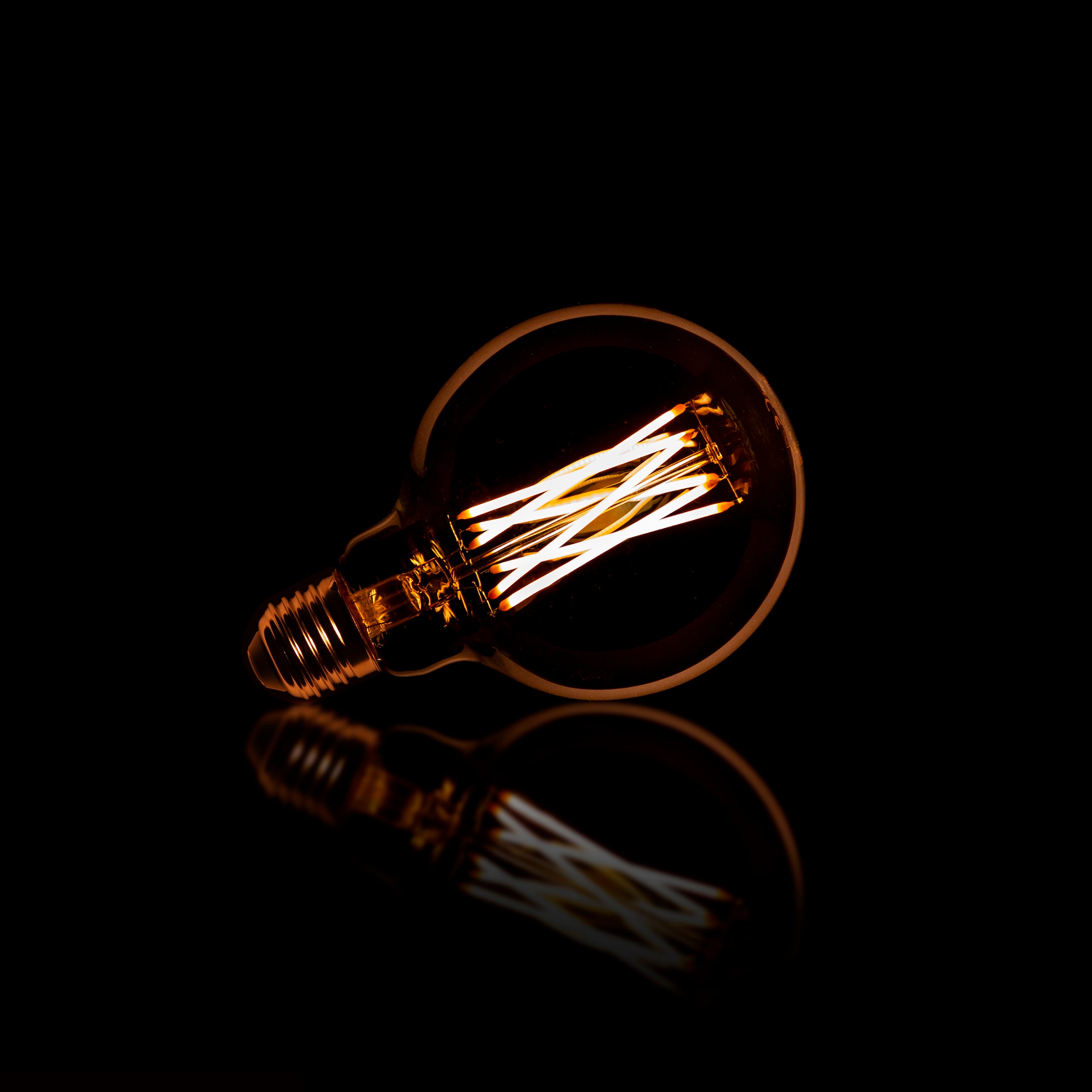 Lichtbron Led G95 Filament Bol O9 5Cm Amber Glas