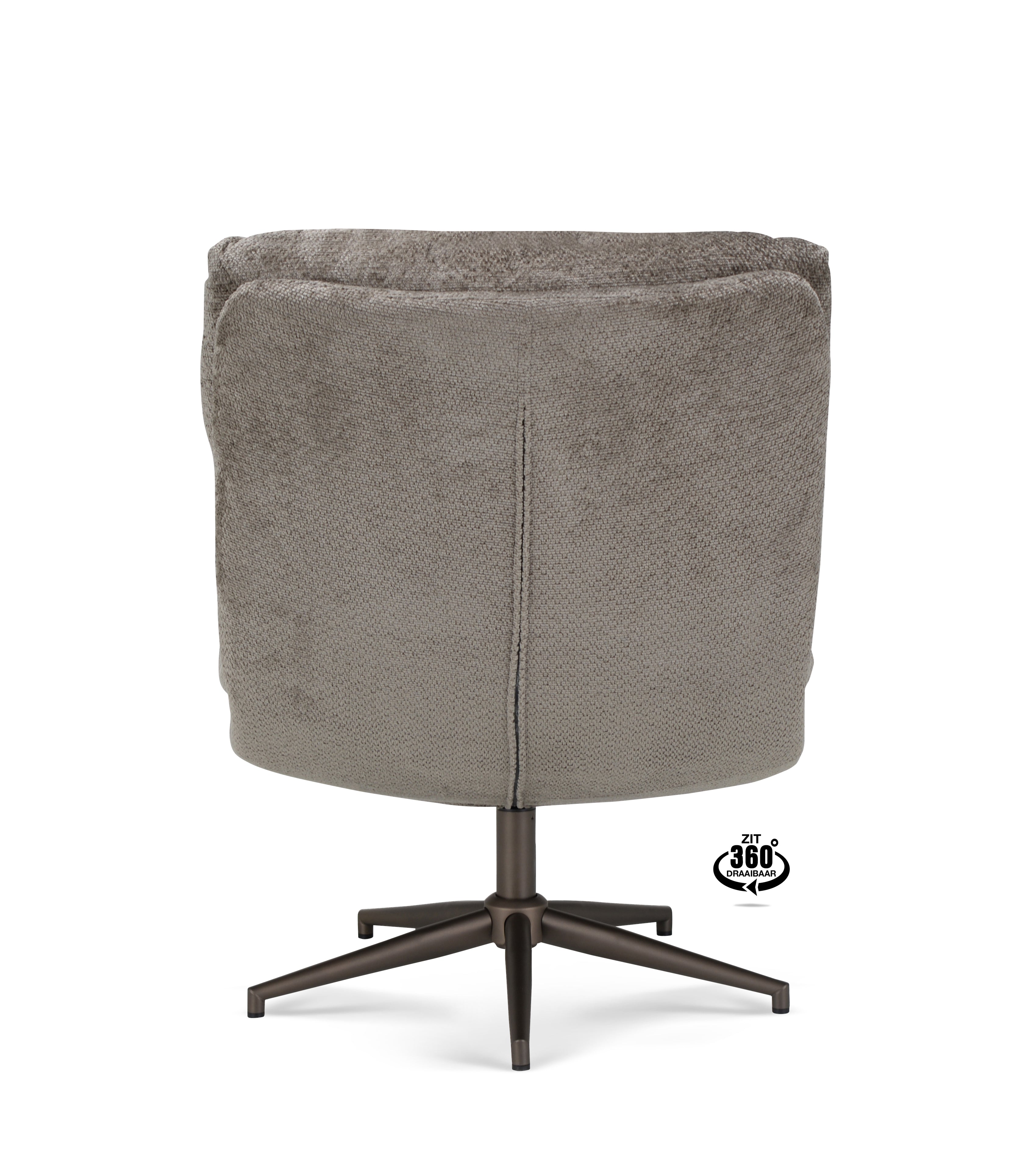 Fauteuil Lodge Stof Movie Taupe Leg Bronze 360°