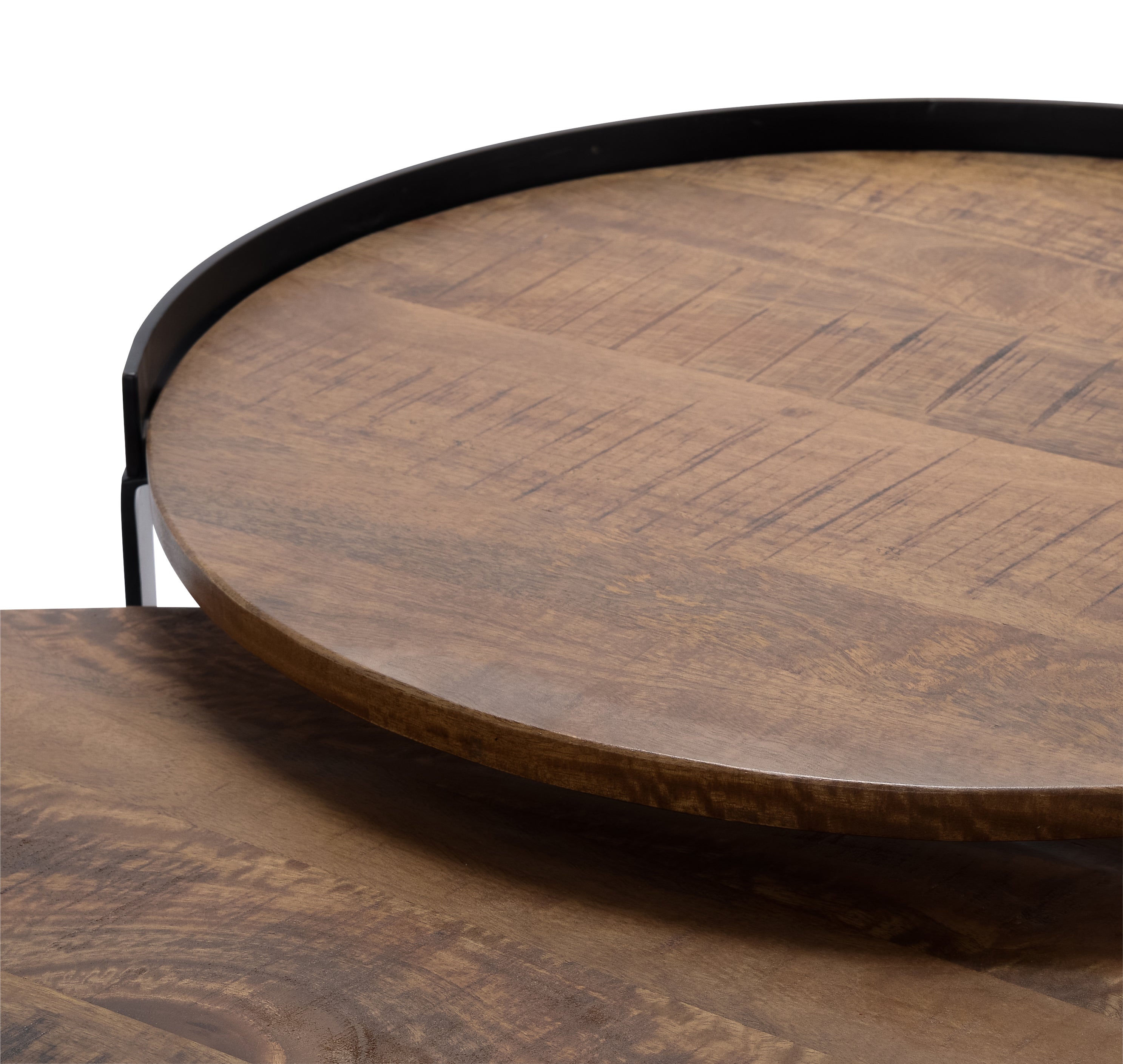 Salontafel Hunt 006 (2-delig) Wood Natural Metal Matt Black