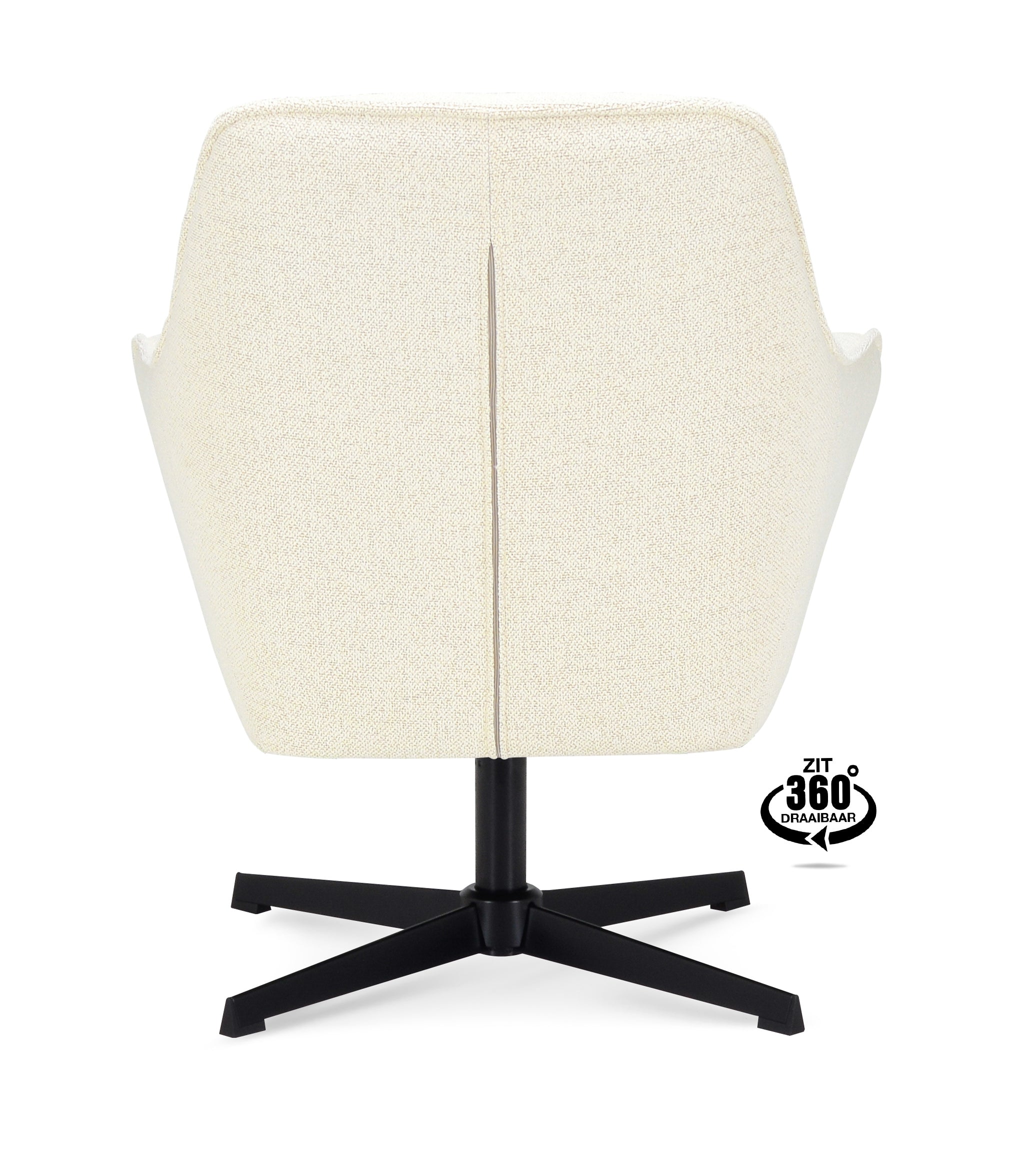 Fauteuil Ezra 360 Draaibaar Stof Mose Natural Legs Black
