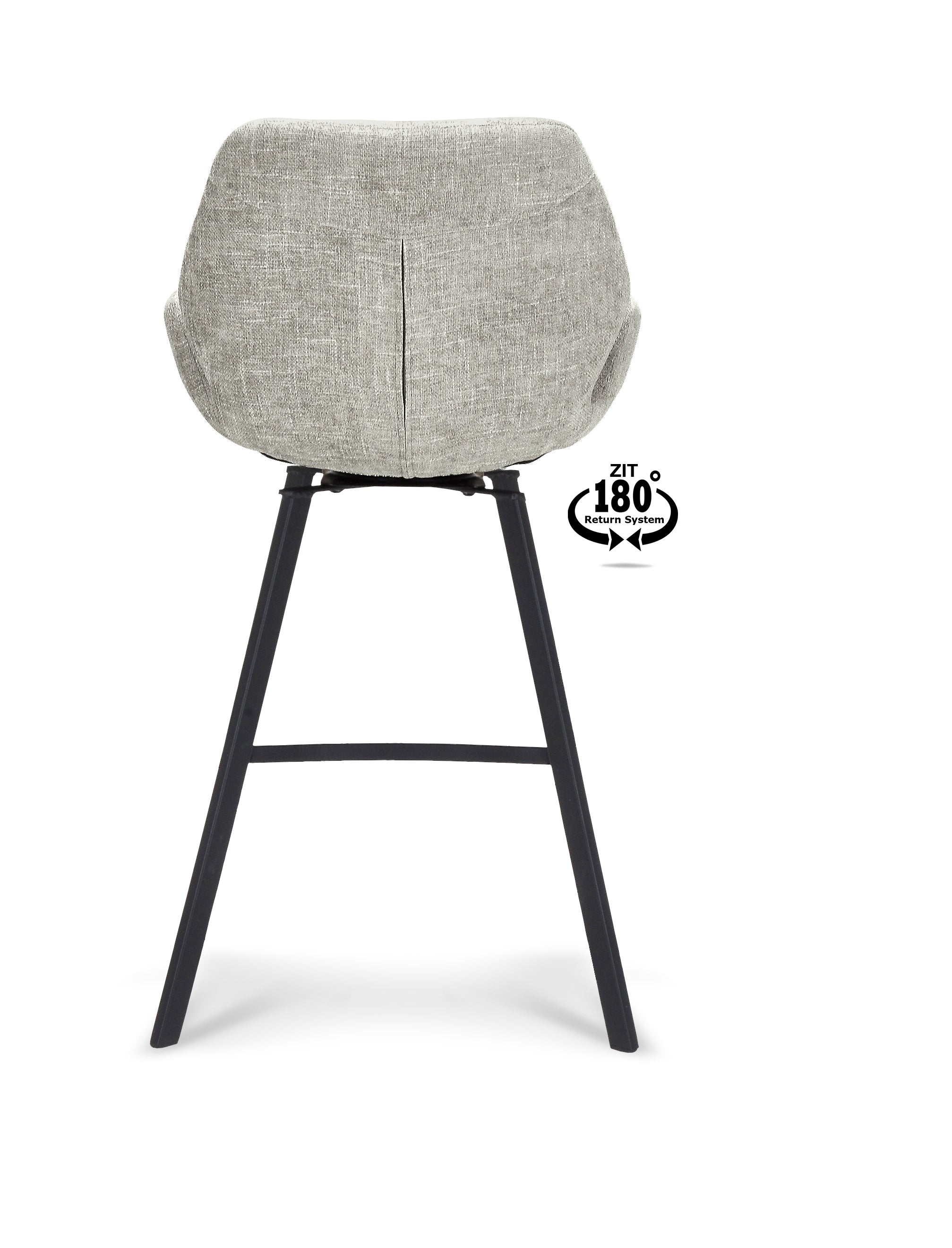 Barkruk met armleuning Luton - ZH 65 Stof Miami Taupe Poot Black 180° Return-system