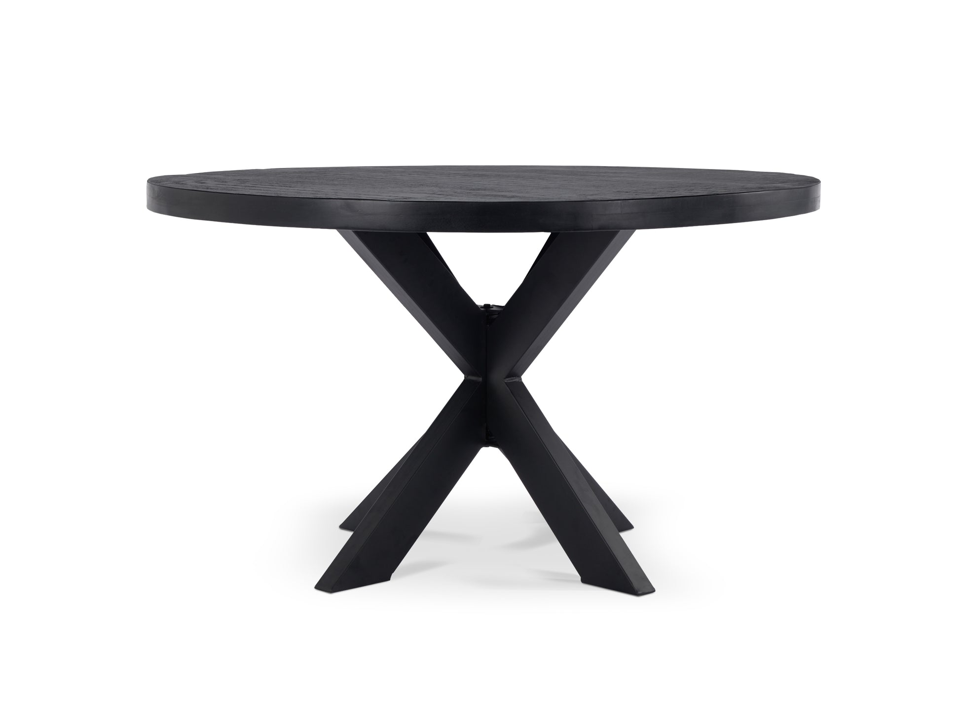 Eettafel Vision Black Rond 130 (potenset 85x85) Wood Zwart Spider Leg Black