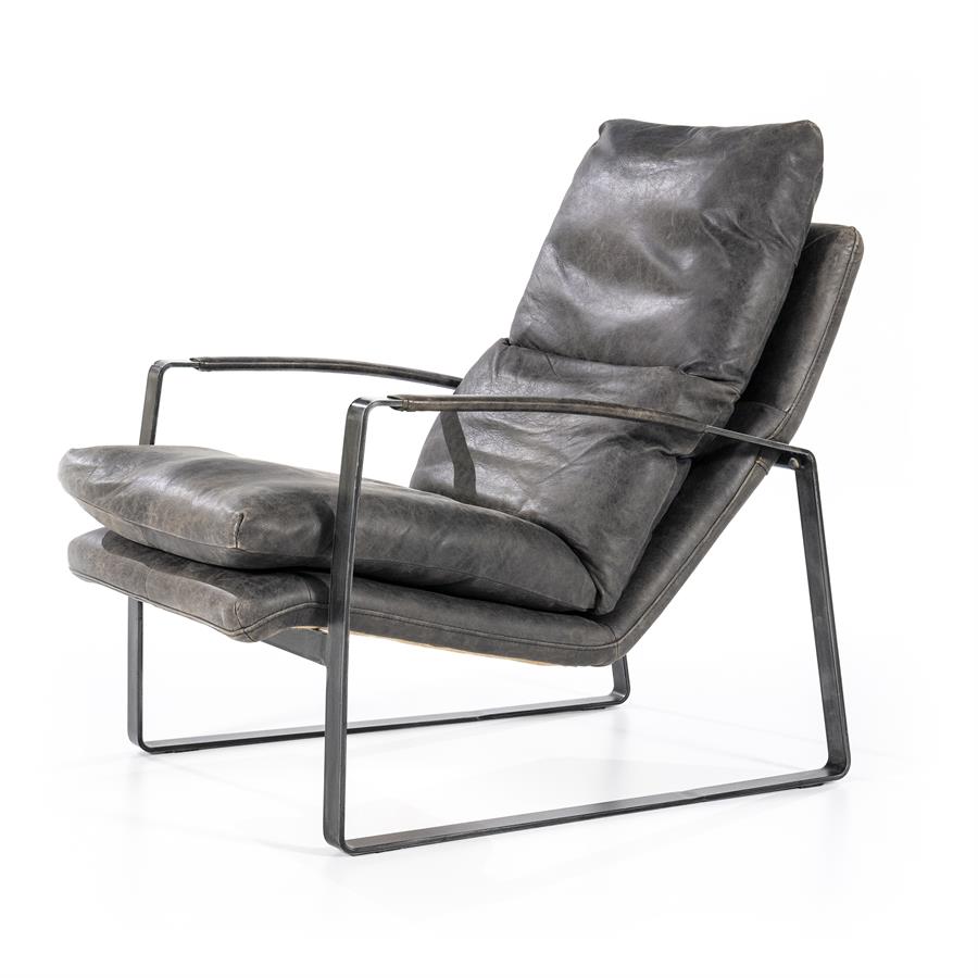 Fauteuil Lex - antraciet vintage leer