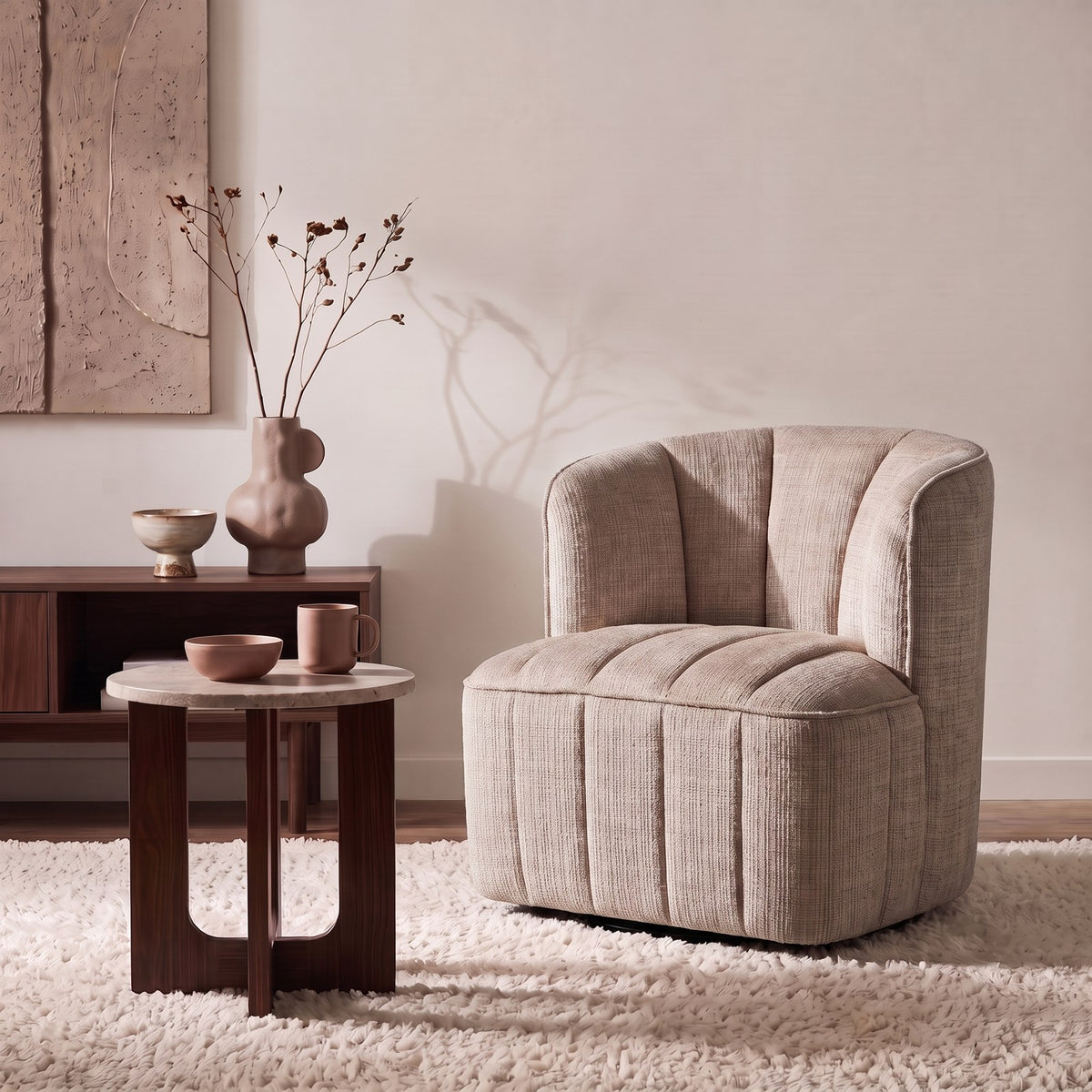 Draaifauteuil Louis Beige