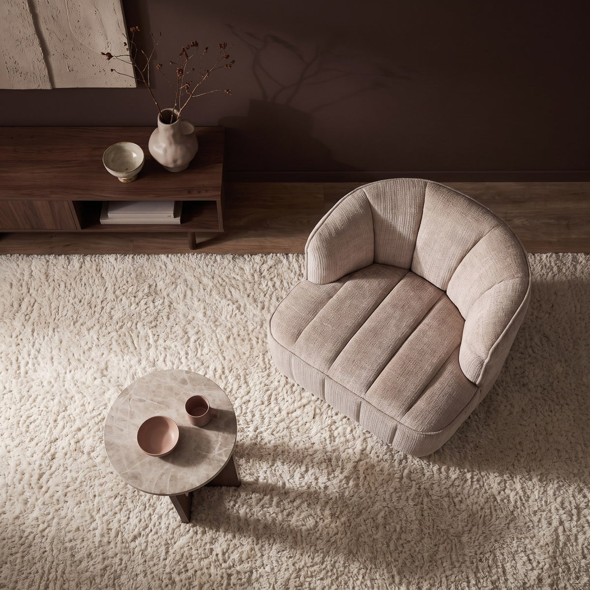 Draaifauteuil Louis Beige