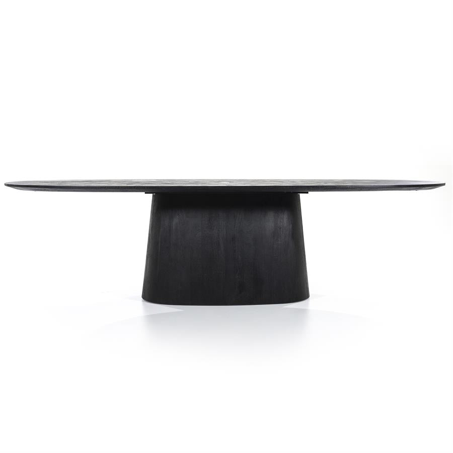 Eettafel Aron ovaal 300x110 - zwart
