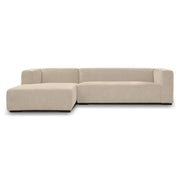 Bank Glasgow 2,5-zits, chaise longue links – Crème – 311 x 71 cm | Tower Living