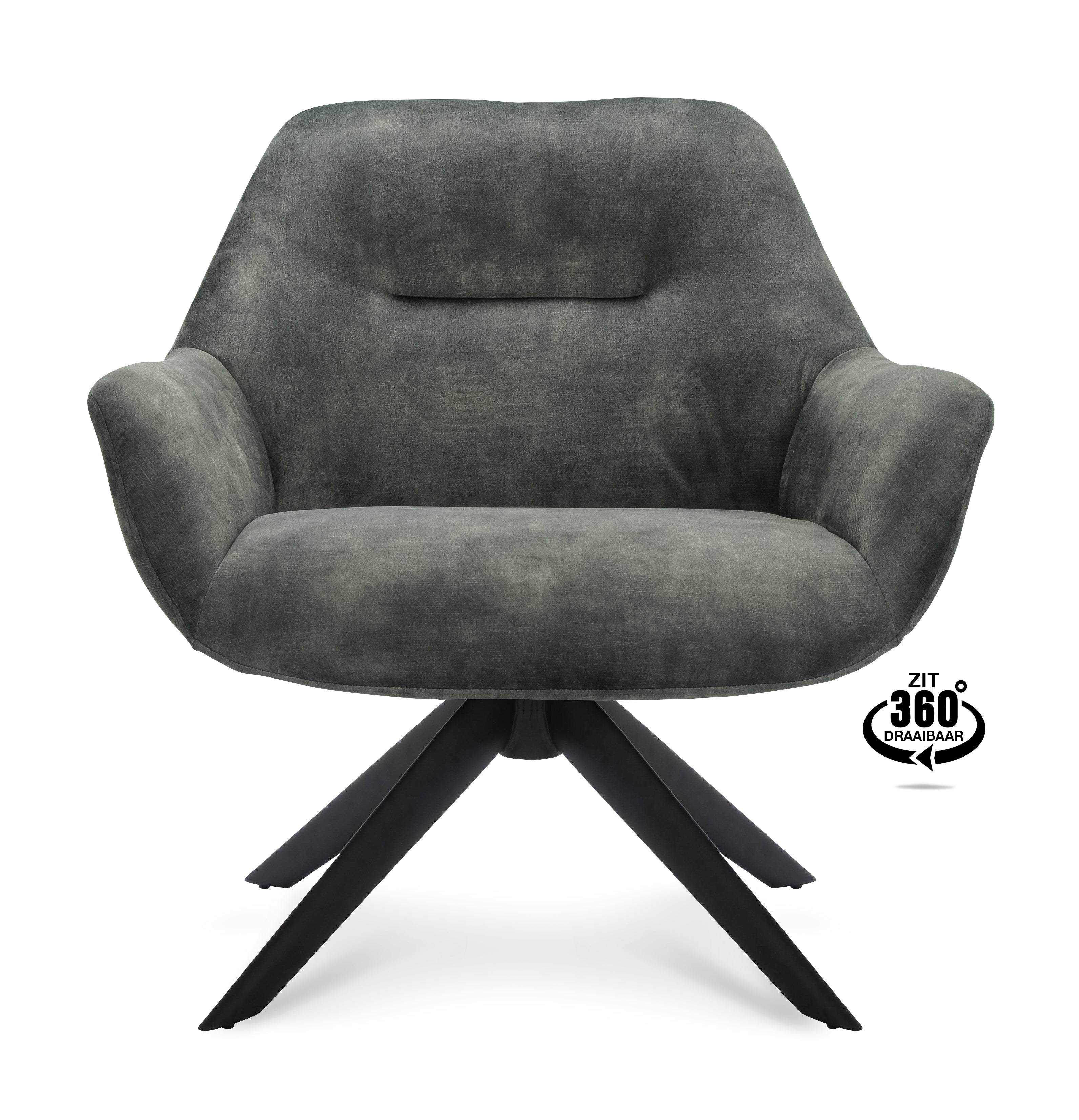 Fauteuil Hilton (draaibaar) Stof Adore Hunter Leg Black