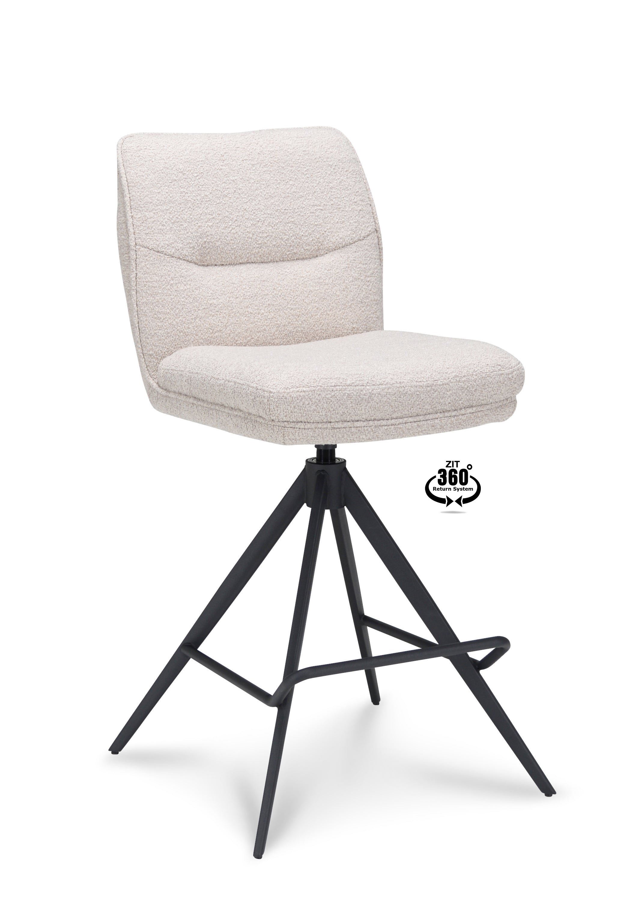 Barkruk Bliss - ZH 65 Stof Alpine Natural Leg Black 360° Return-system