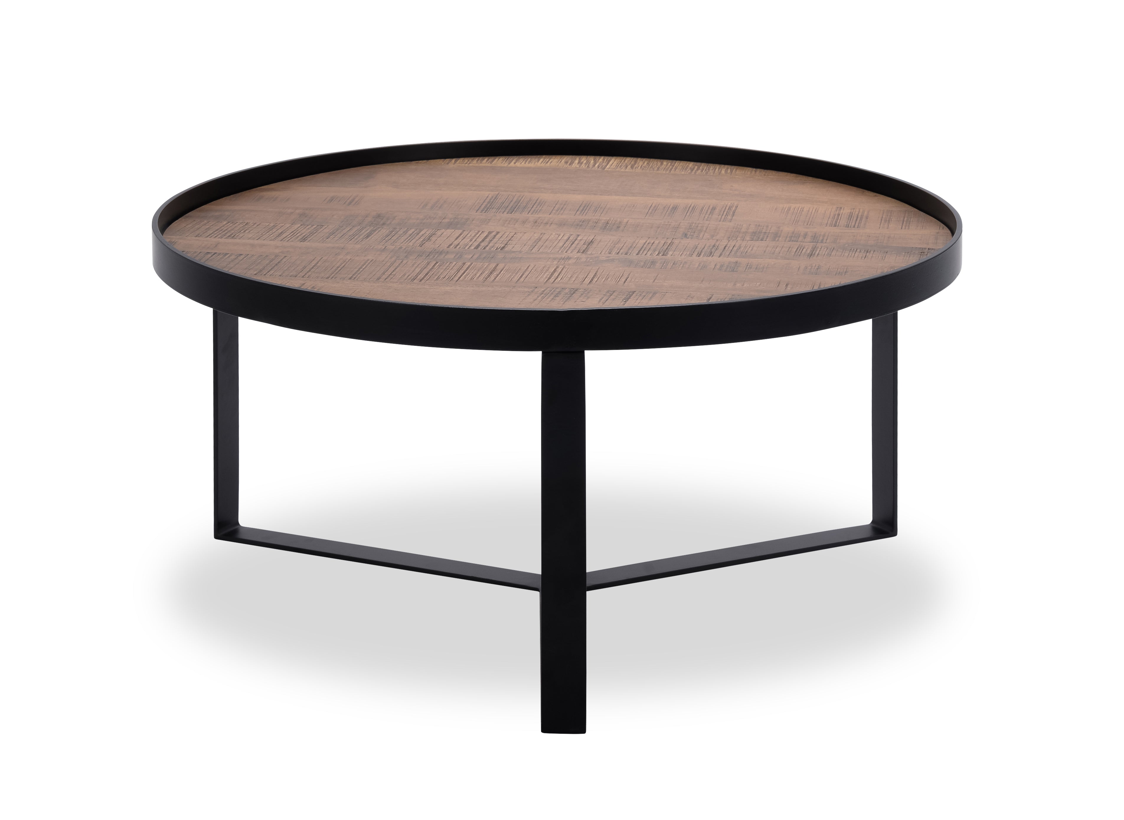 Salontafel Hunt 004 (80) Wood Natural Metal Matt Black