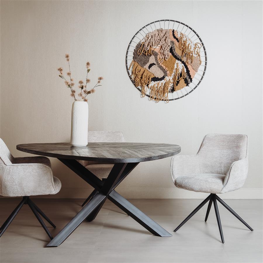 Eetkamertafel – Trivero – Zwart – 150 x 150 x 78 cm – Tower Living
