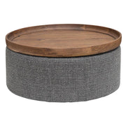 Poef Ossana – Bruin/Grijs – 80 x 80 x 40 cm | Tower Living