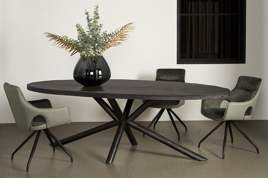 Eetkamertafel – Selva – Zwart – 200 x 100 x 77 cm – Tower Living