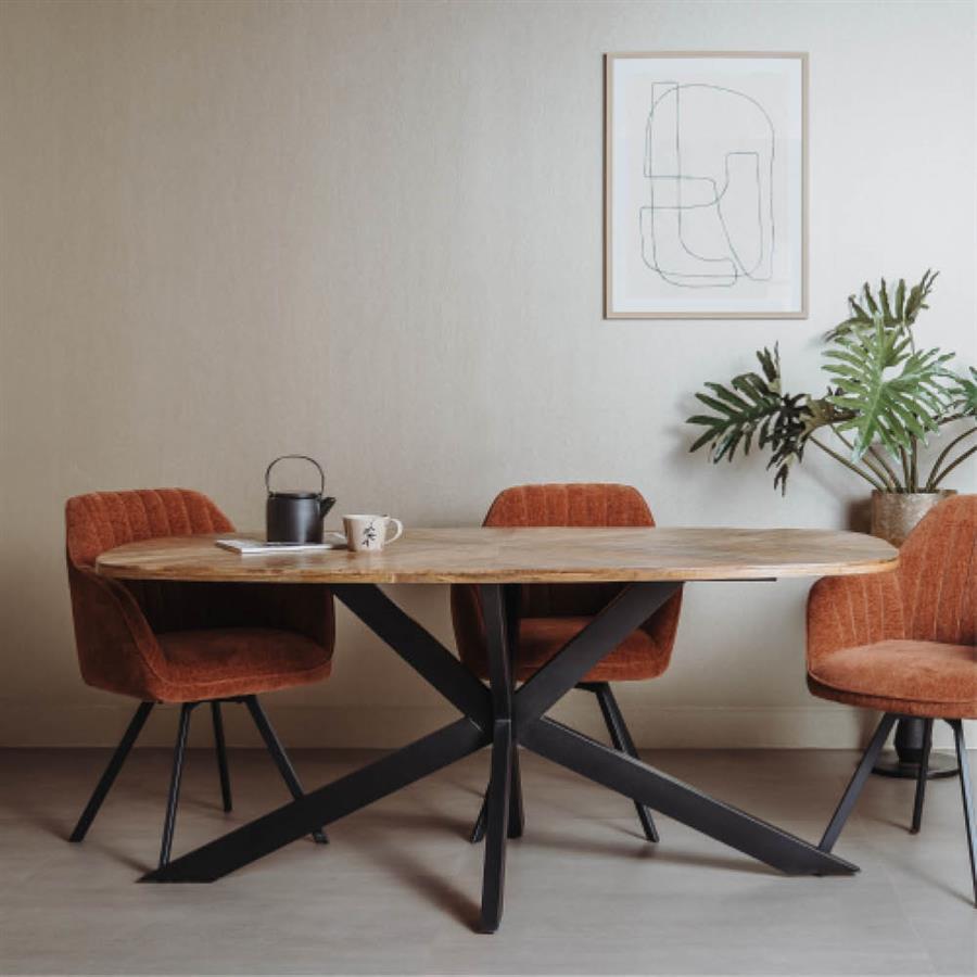 Eetkamertafel – Silvi – Naturel – 180 x 100 x 78 cm – Tower Living