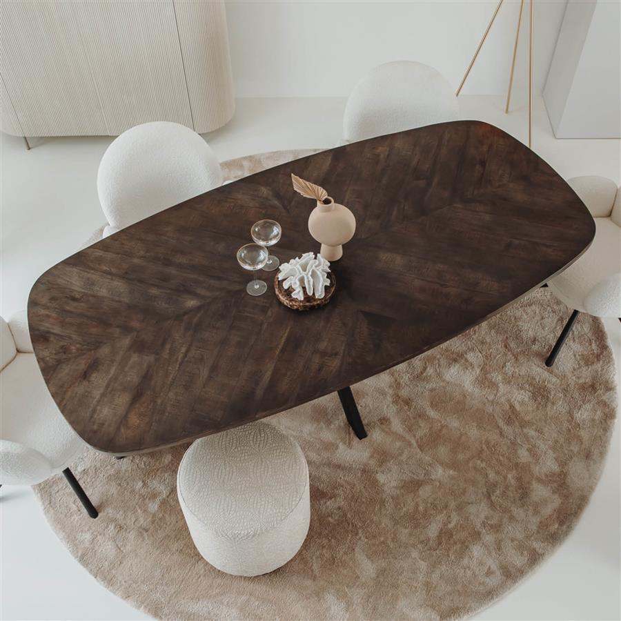 Eetkamertafel – Silvi – Bruin – 220 x 110 x 78 cm – Tower Living