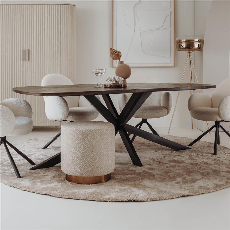Eetkamertafel – Silvi – Bruin – 220 x 110 x 78 cm – Tower Living