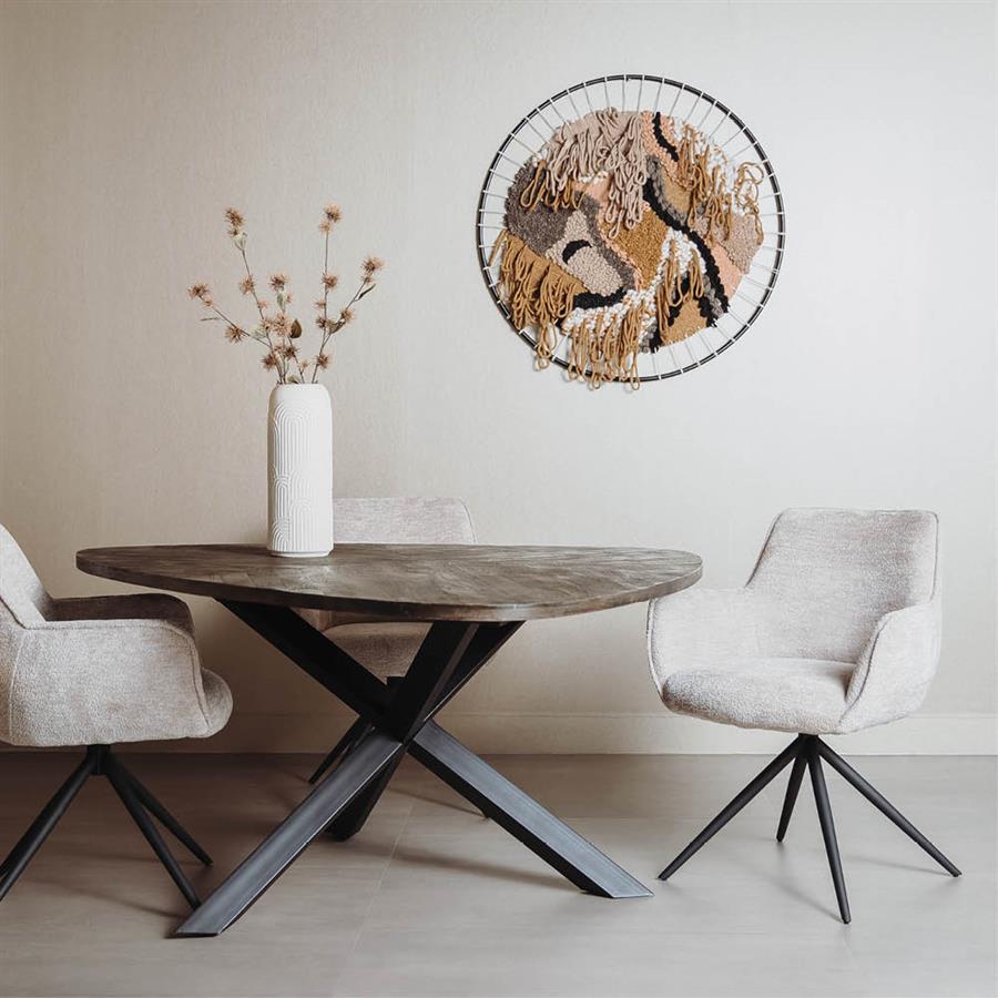 Eetkamertafel – Trivero – Bruin – 150 x 150 x 78 cm – Tower Living