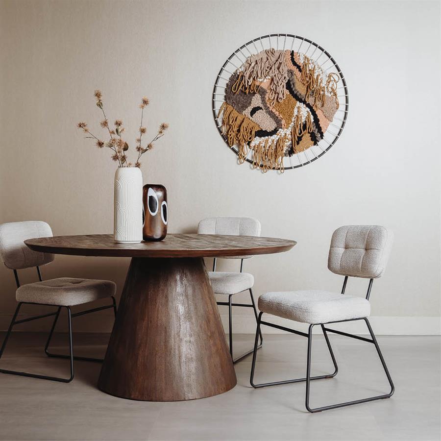 Eetkamertafel – Premana – Bruin – 130 x 130 x 77 cm – Tower Living