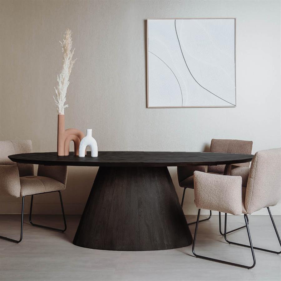 Eetkamertafel – Premana – Zwart – 220 x 120 x 77 cm – Tower Living