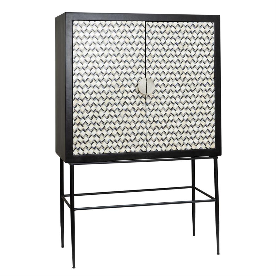 Opbergkast – Brendola – Wit/Zwart – 100 x 150 cm – Tower Living