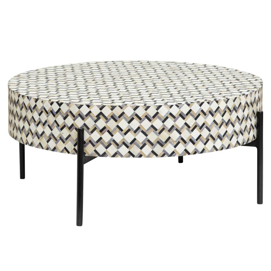 Salontafel – Brendola – Wit/Zwart – 80 x 80 x 35 cm – Tower Living