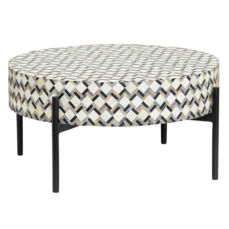 Salontafel – Brendola – Wit/Zwart – 60 x 60 x 30 cm – Tower Living