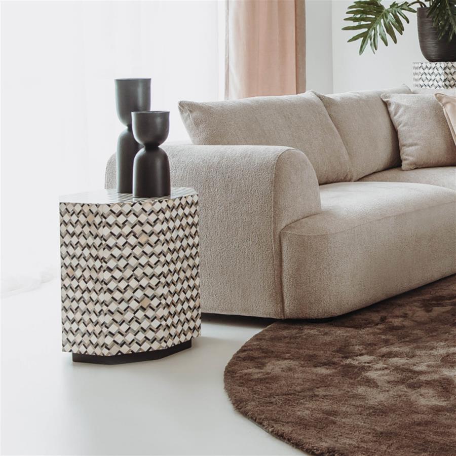 Salontafel – Brendola – Wit/Zwart – 45 x 45 x 55 cm – Tower Living