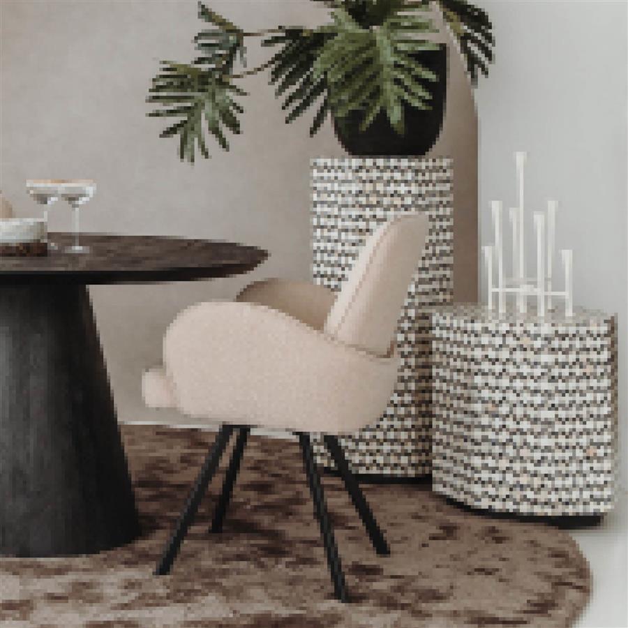 Salontafel – Brendola – Wit/Zwart – 40 x 40 x 100 cm – Tower Living