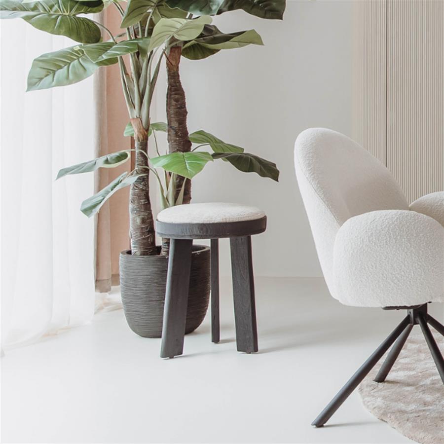 Poef – Ossana Kruk Rond – Zwart – Tower Living