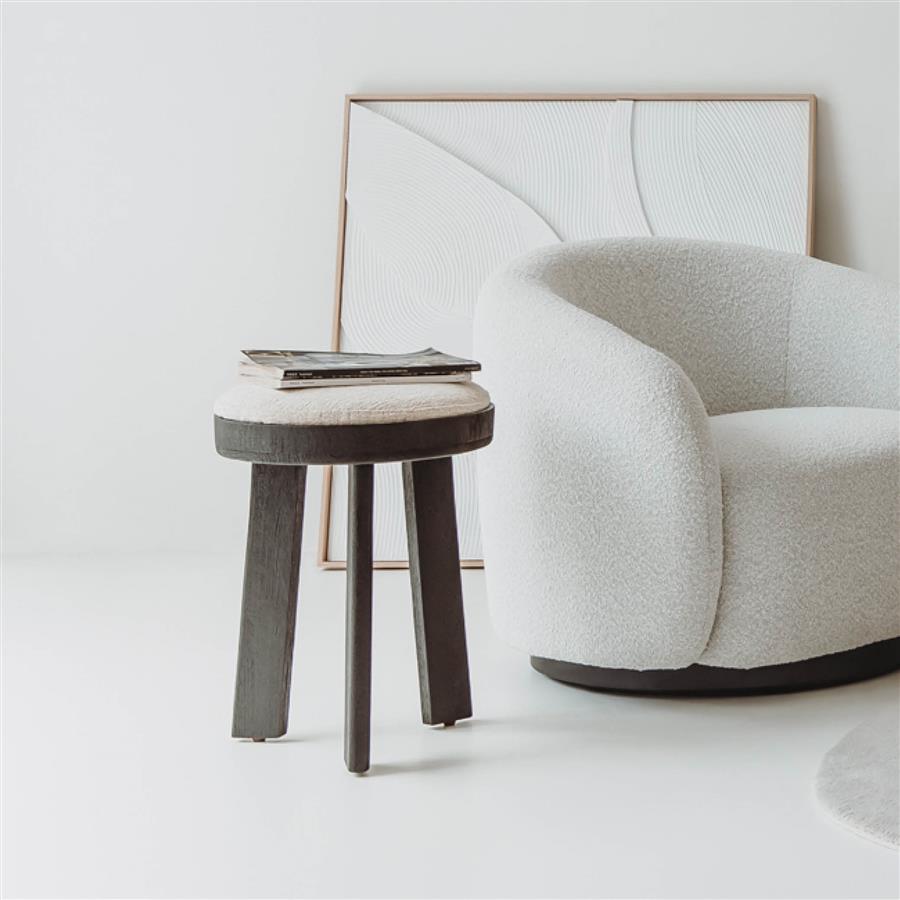 Poef – Ossana Kruk Rond – Zwart – Tower Living