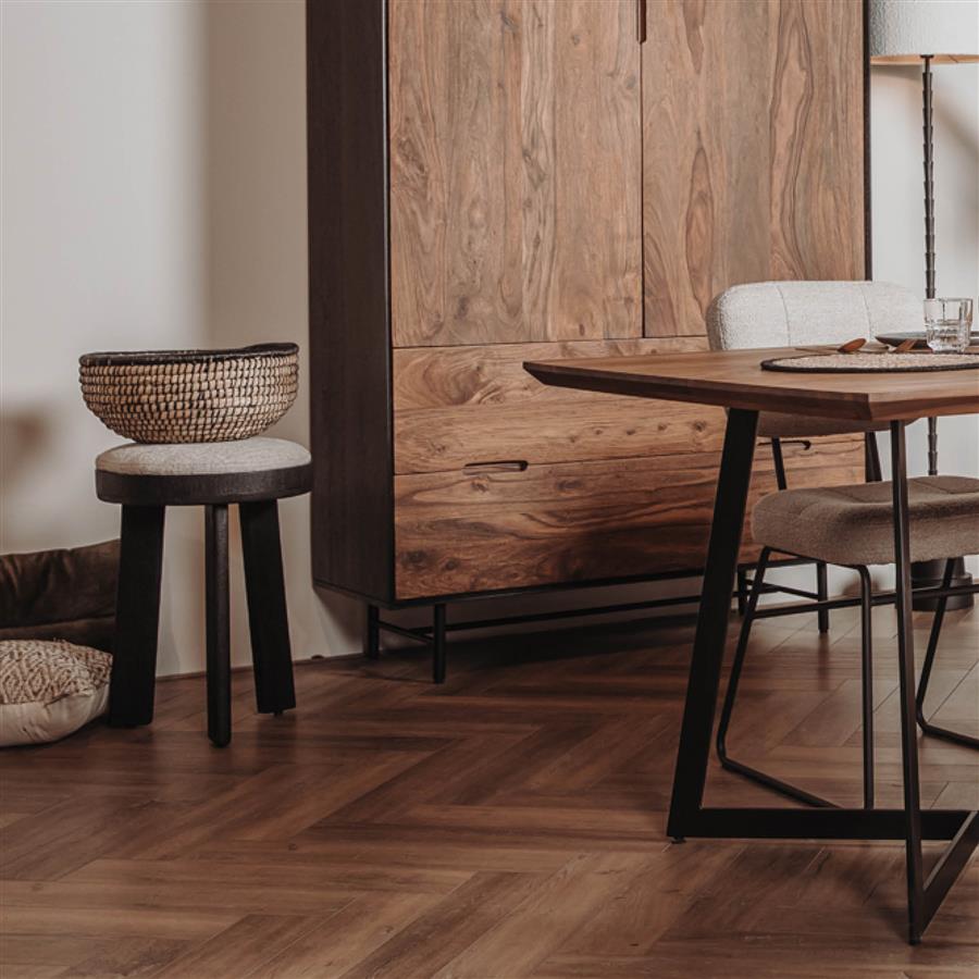 Poef – Ossana Kruk Rond – Zwart – Tower Living