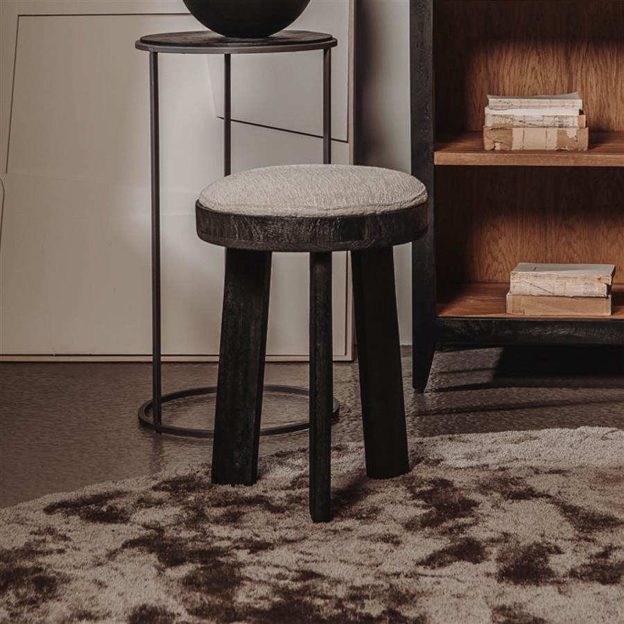 Poef – Ossana Kruk Rond – Zwart – Tower Living