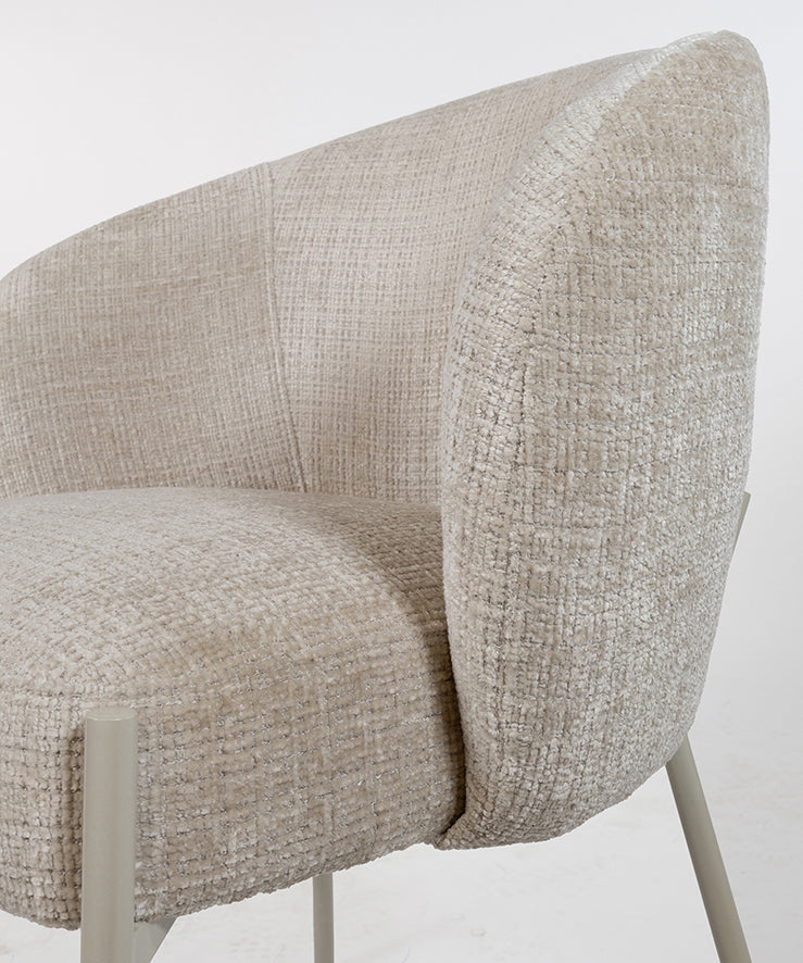 Adele - eetkamerstoel - beige poten - Cremona - Taupe 04