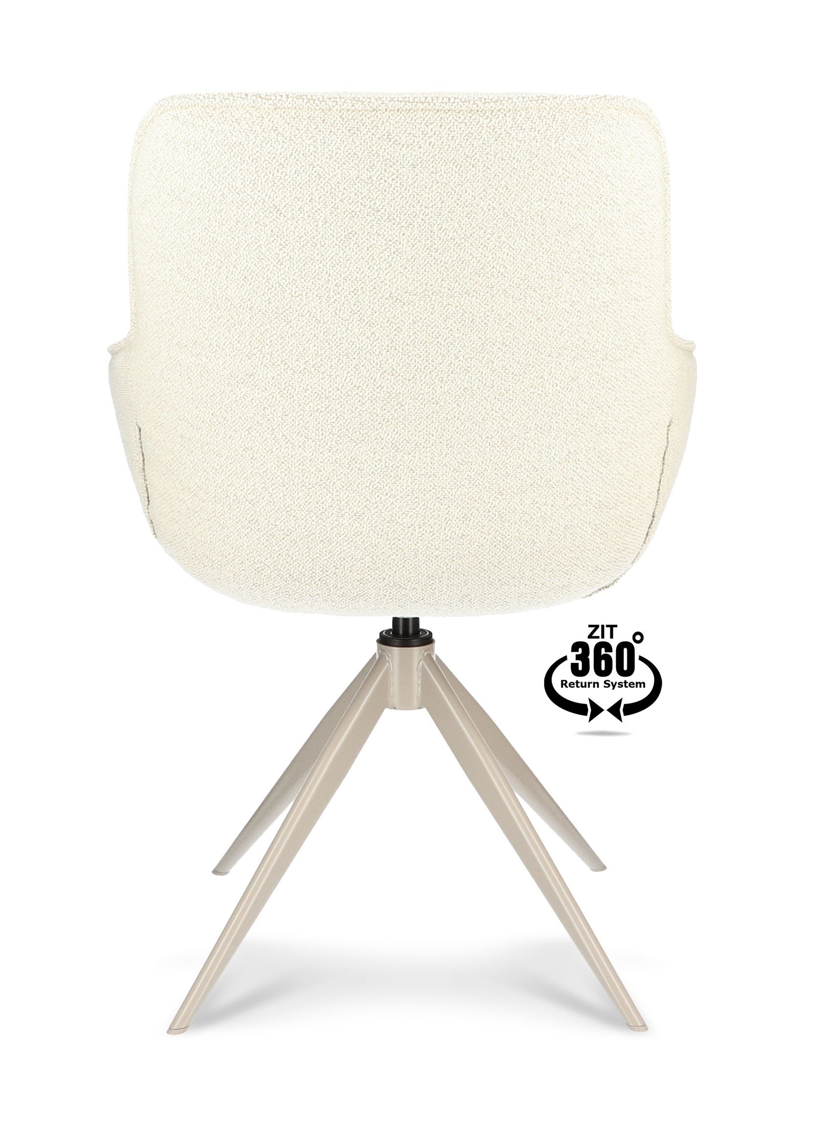 Armstoel Lano Stof Mose Natural Leg Smoked Cream 360° Return-system