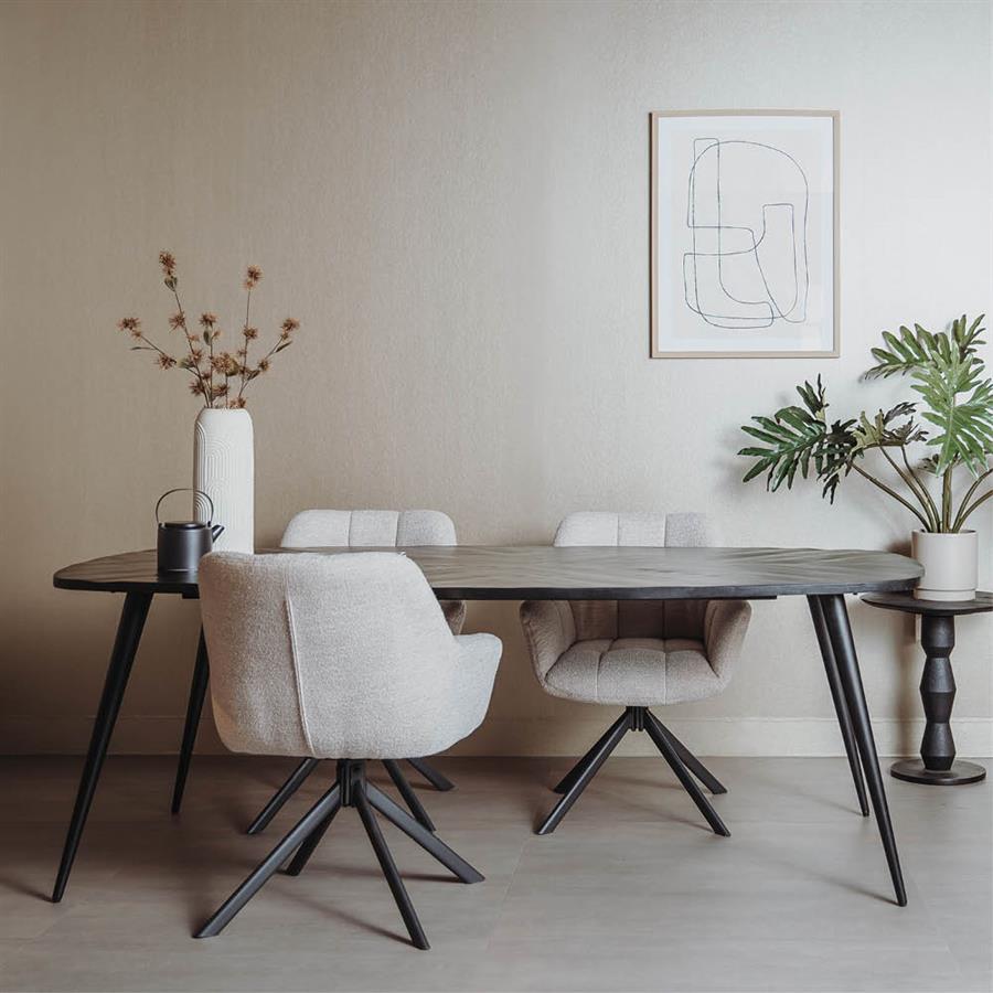 Eetkamertafel – Giovanni – Zwart – 200 x 110 x 78 cm – Tower Living