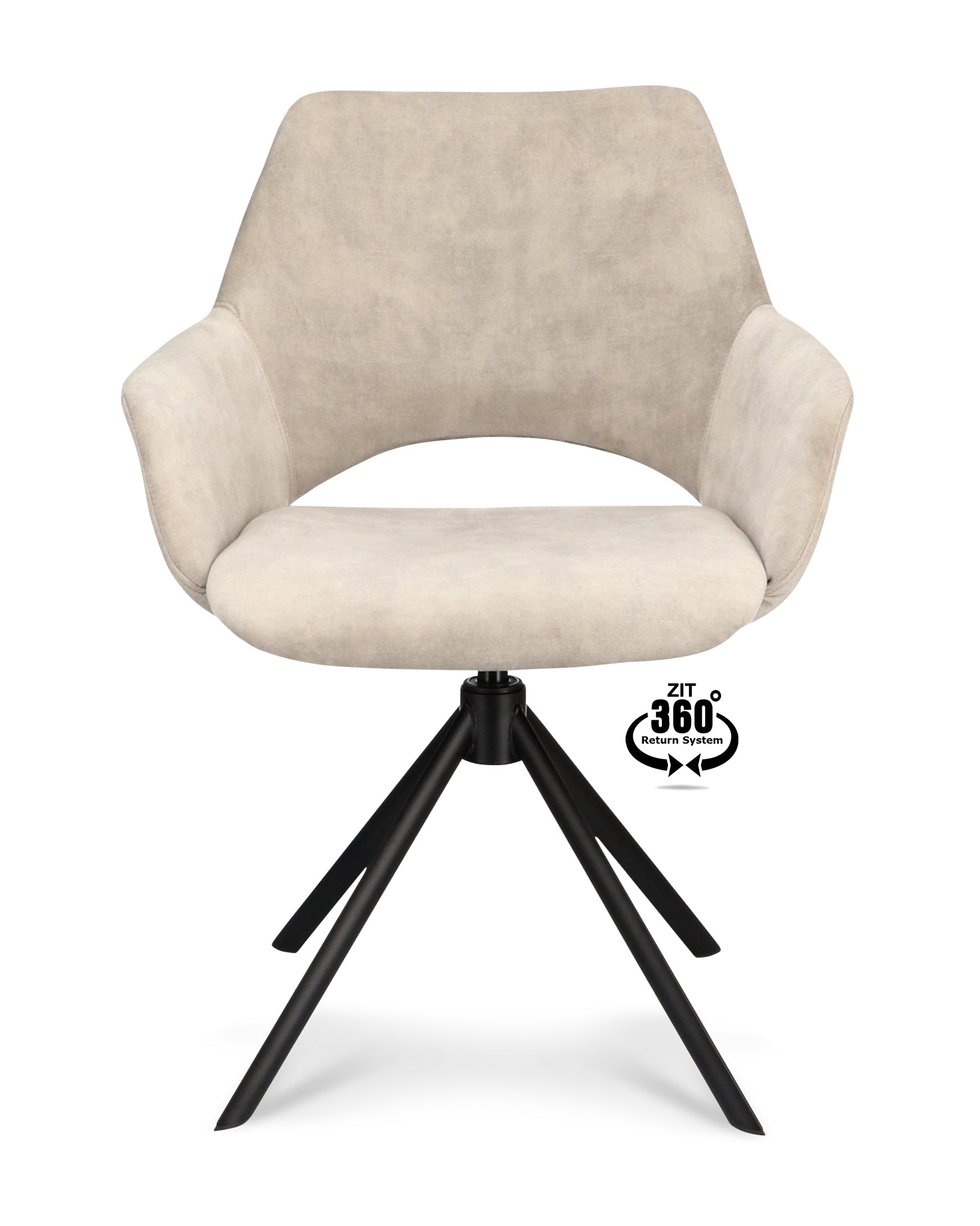 Armstoel Ahsoka Stof Alpine Natural Leg Black 360° Return-system