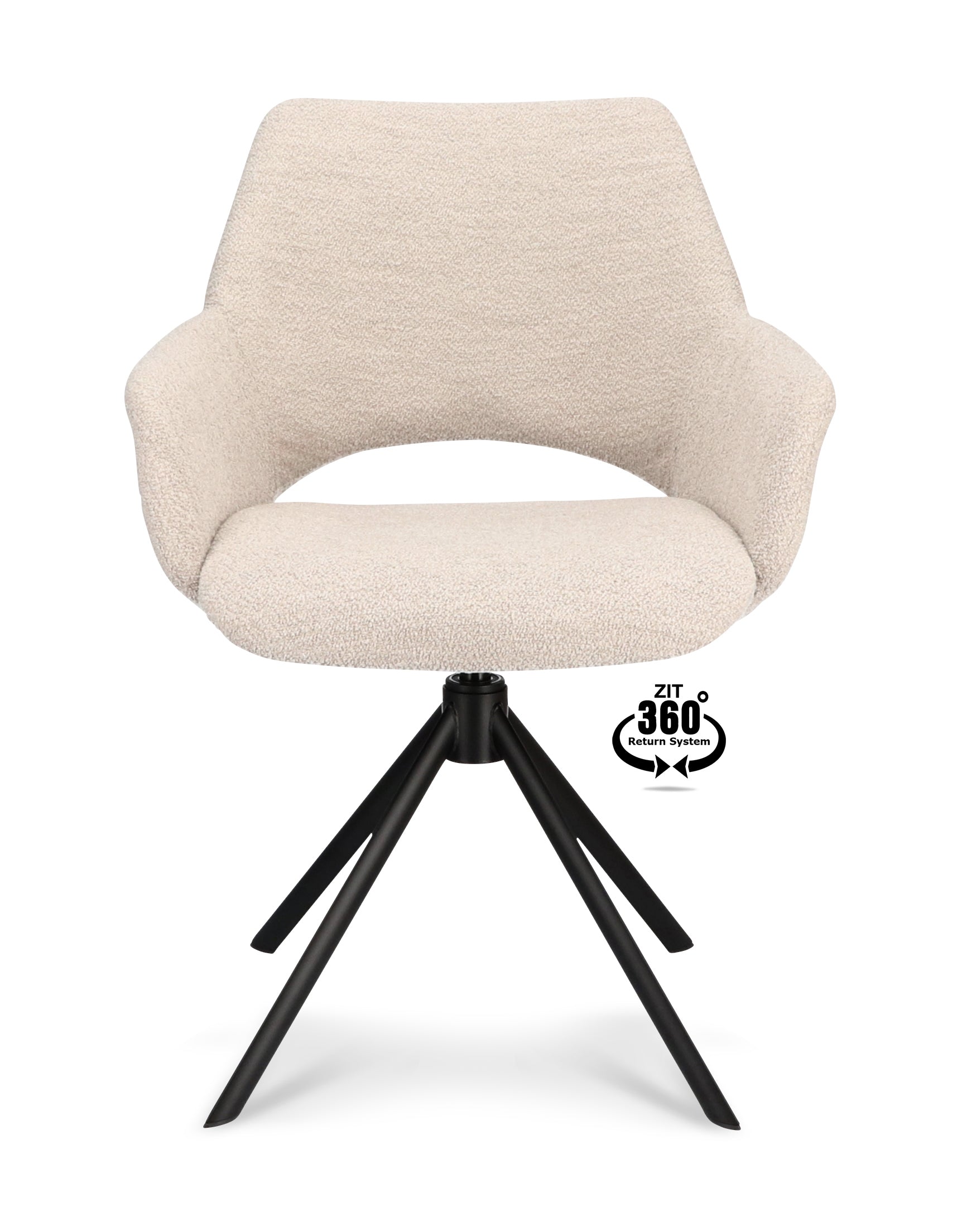 Armstoel Ahsoka Stof Alpine Natural Leg Black 360° Return-system