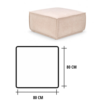 Hocker Pieter 80x80 Stof Natural