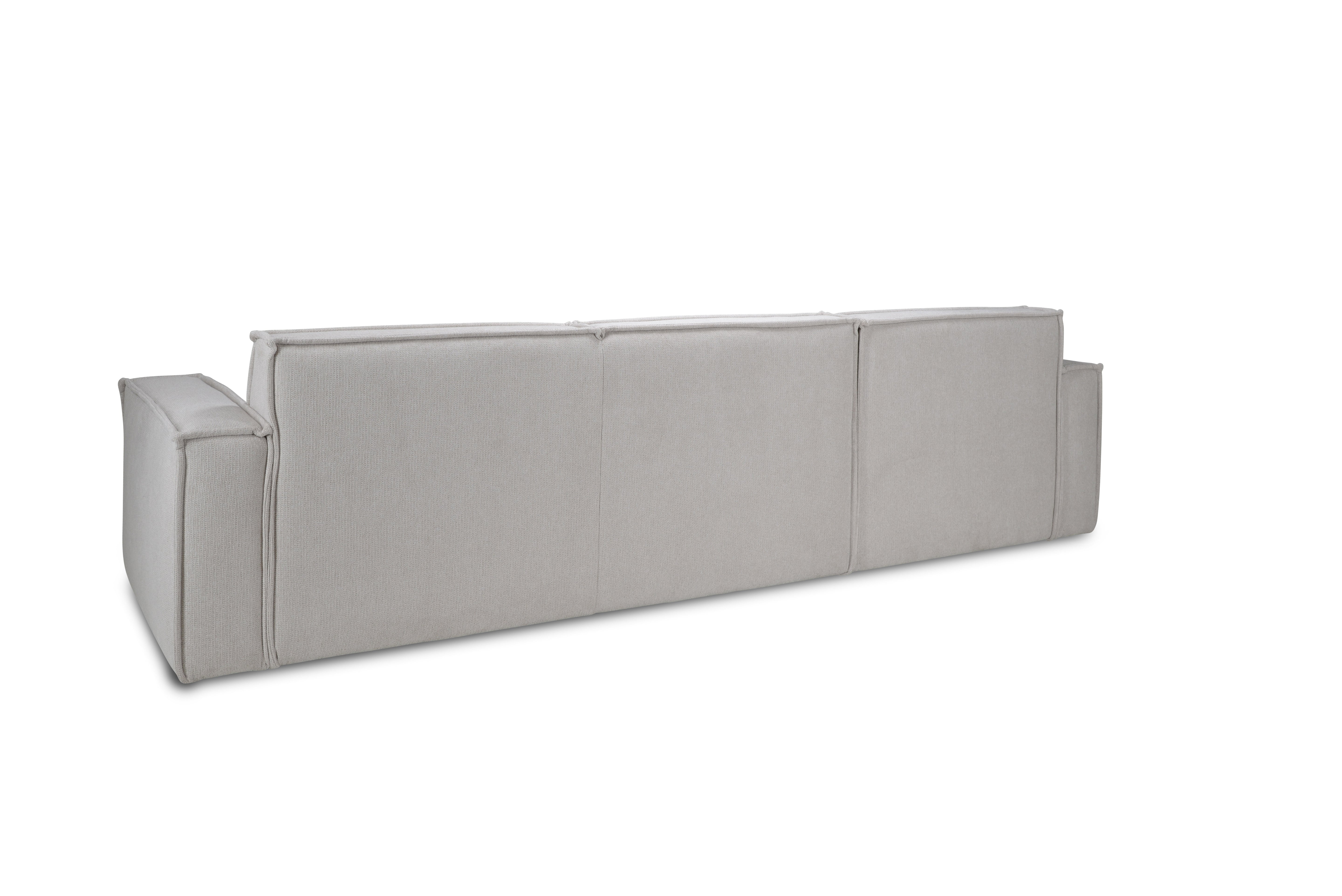 Bank Alba Hoekcombinatie 2.5-zits - Longchair Rond Voorstaand Links Stof Mito Natural