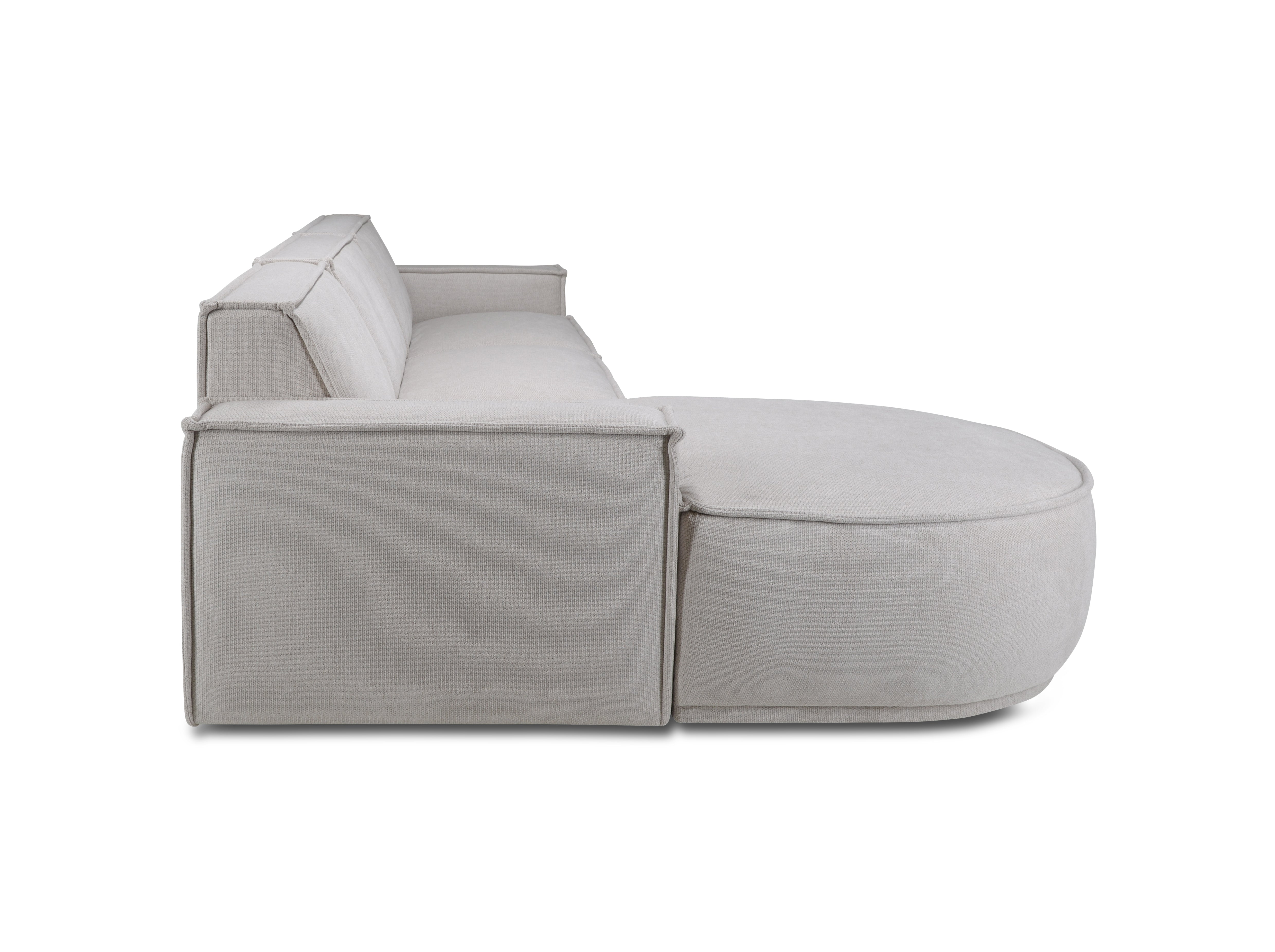 Bank Alba Hoekcombinatie 2.5-zits - Longchair Rond Voorstaand Links Stof Mito Natural