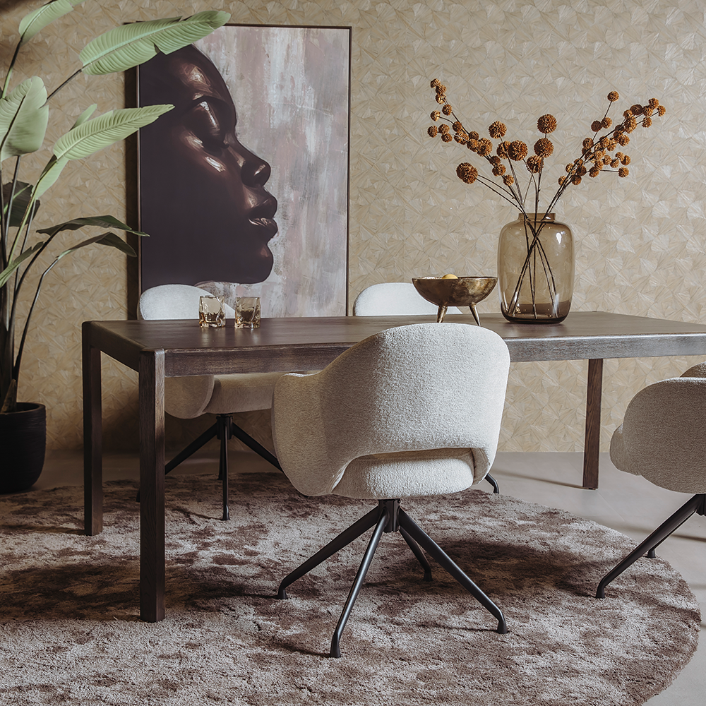 Eetkamertafel – Amalfi – Bruin – 180 x 90 x 77 cm – Tower Living