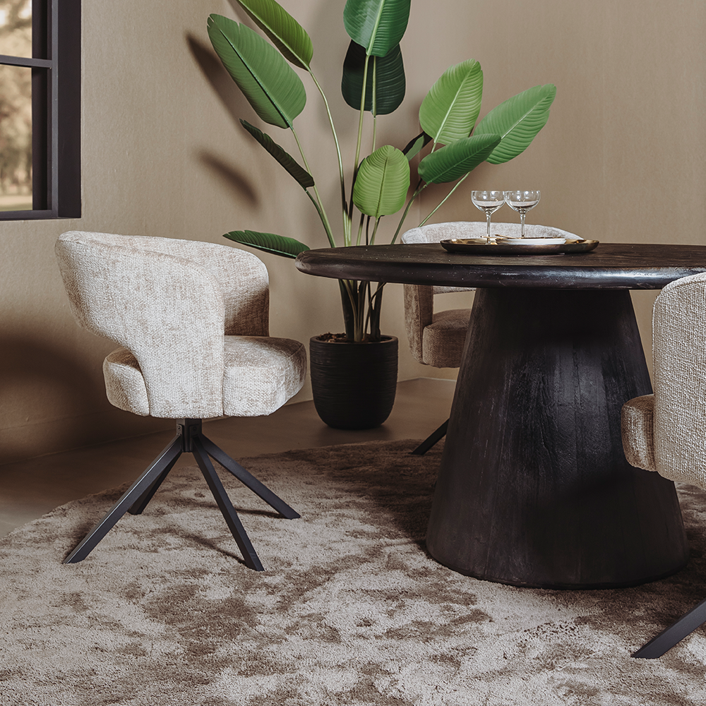 Eetkamertafel – Asti – Zwart – 130 x 130 x 76 cm – Tower Living