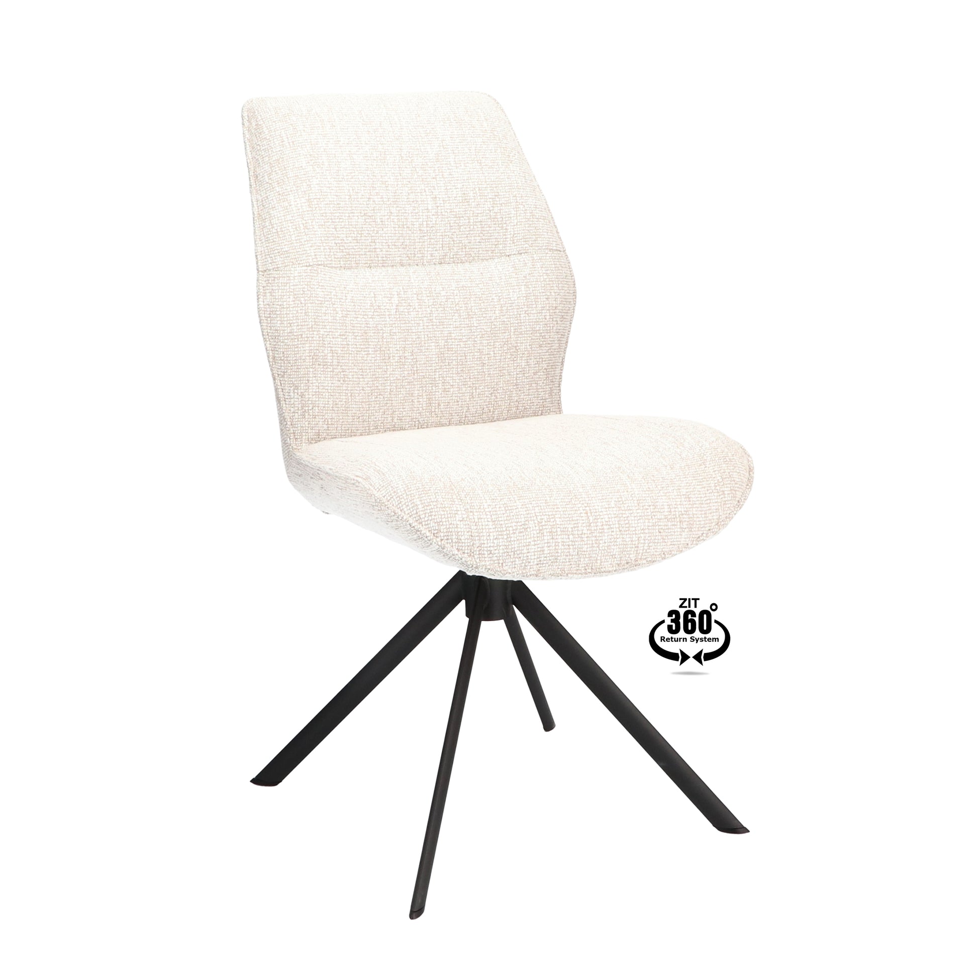 Eetkamerstoel Onyx Stof Lodge Linen Leg Black 360° Return-system