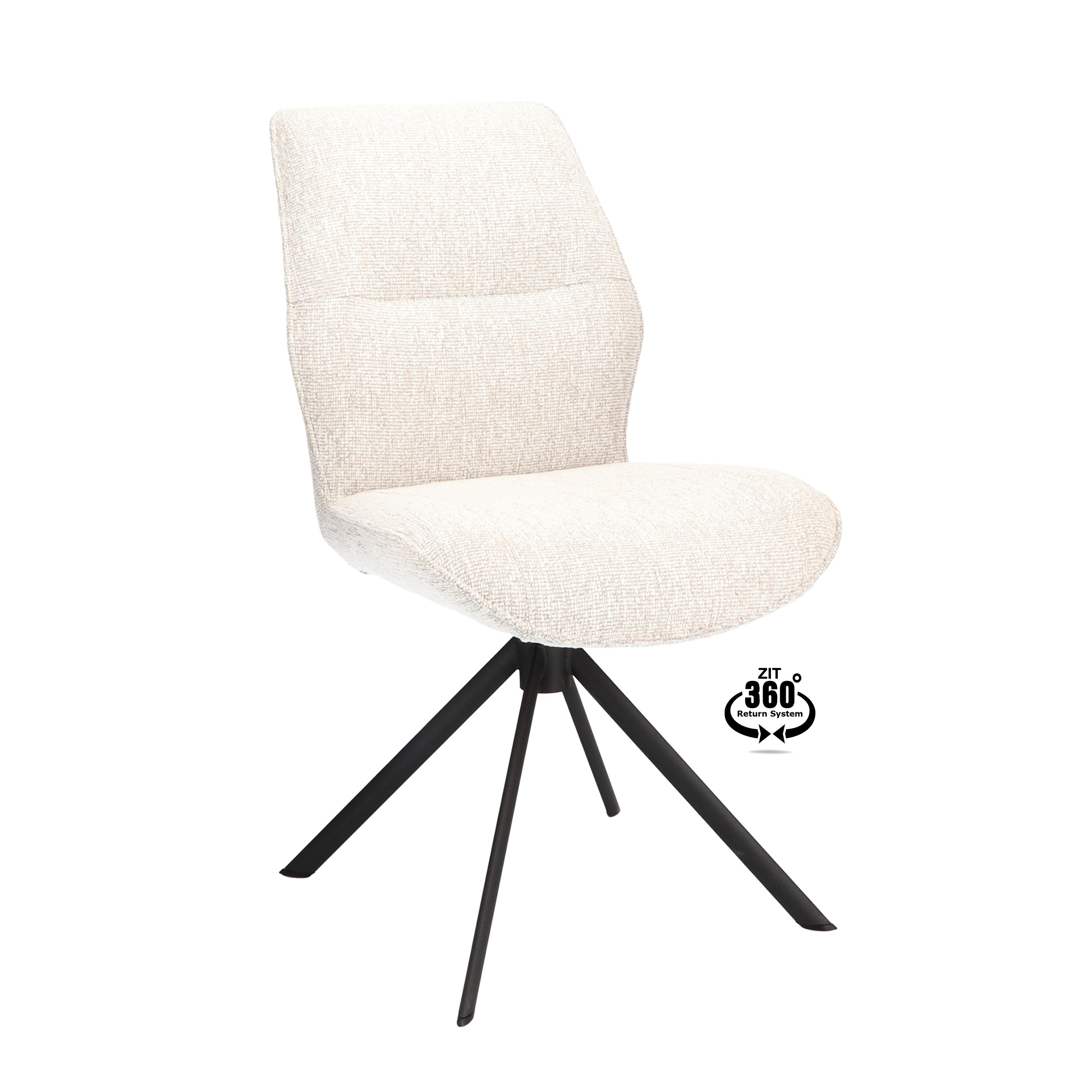 Eetkamerstoel Onyx Stof Lodge Linen Leg Black 360° Return-system