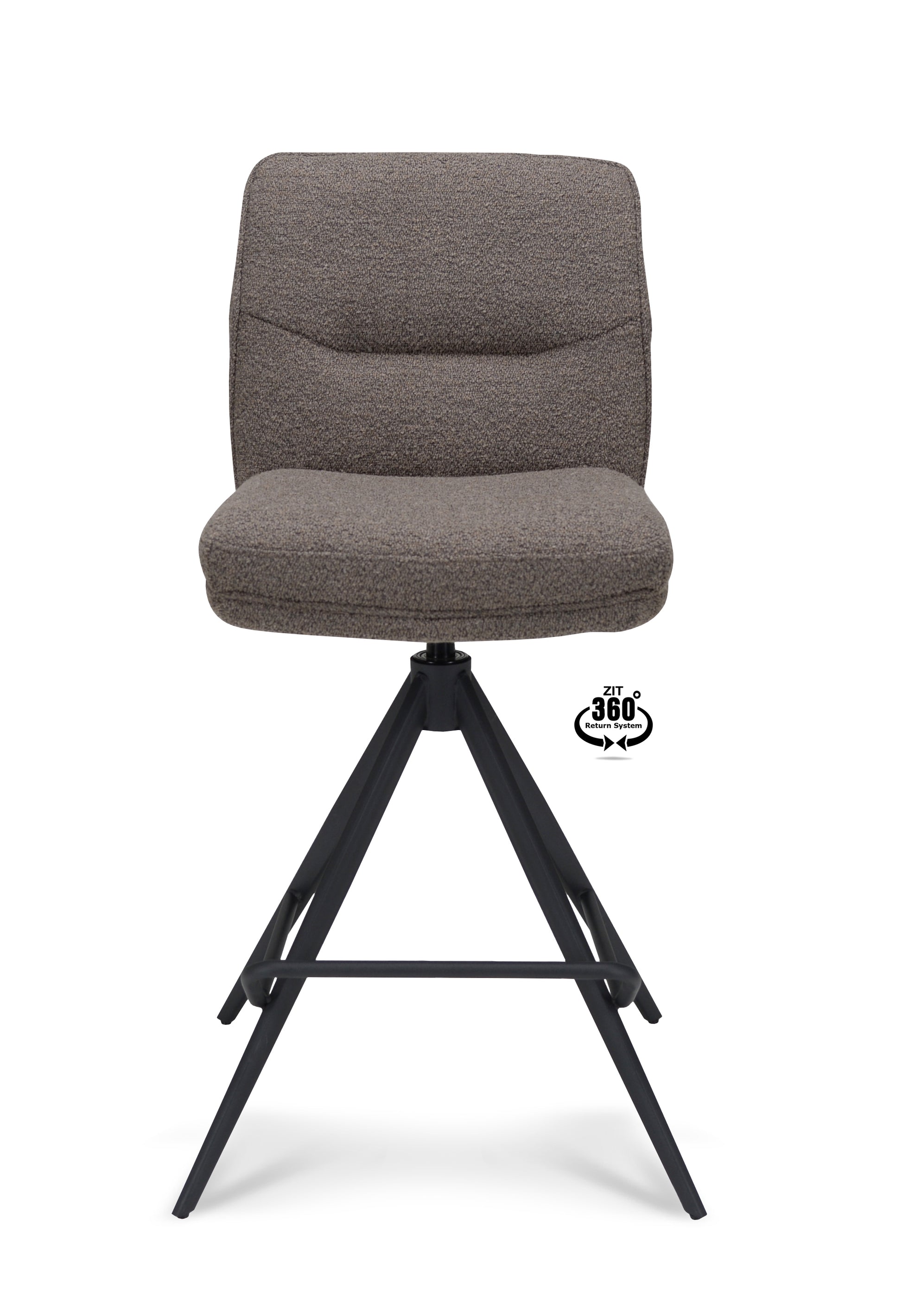 Barkruk Bliss - ZH 65 Stof Alpine Bruin Leg Black 360° Return-system