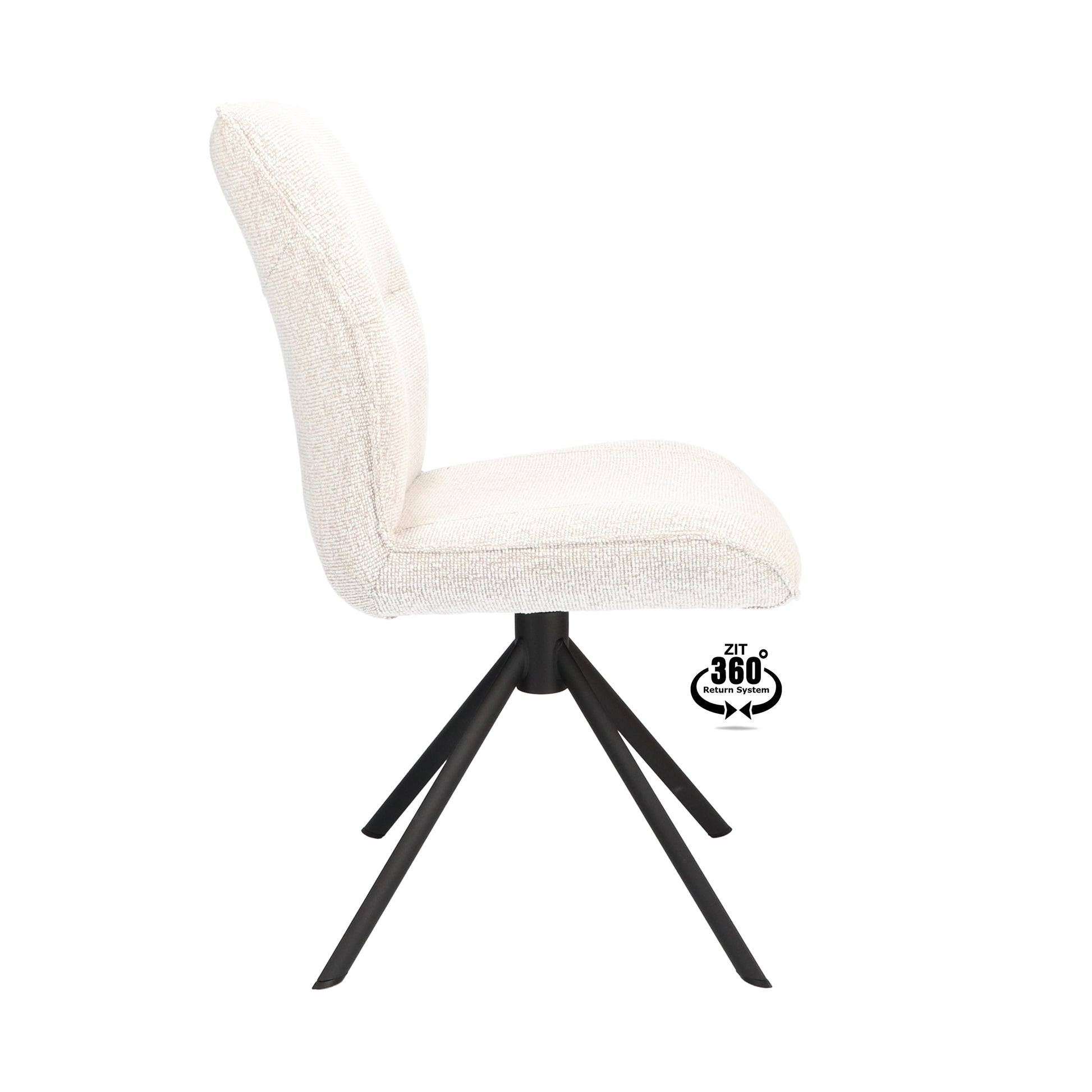 Eetkamerstoel Onyx Stof Lodge Linen Leg Black 360° Return-system