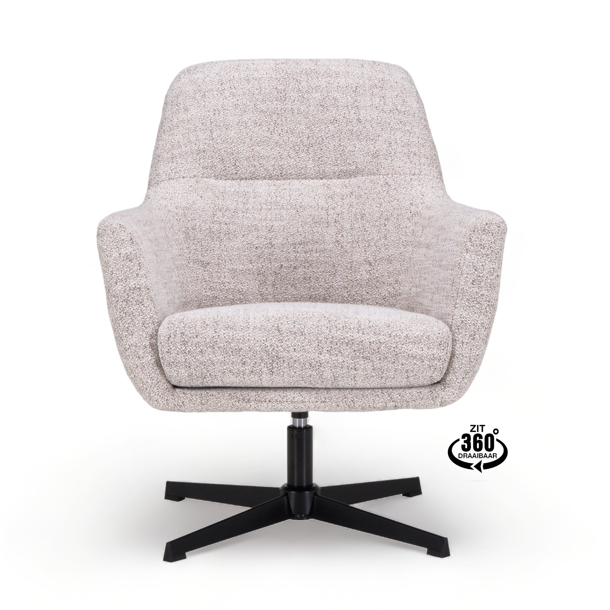 Fauteuil Skye Stof Oasis Bisque Draaivoet Zwart