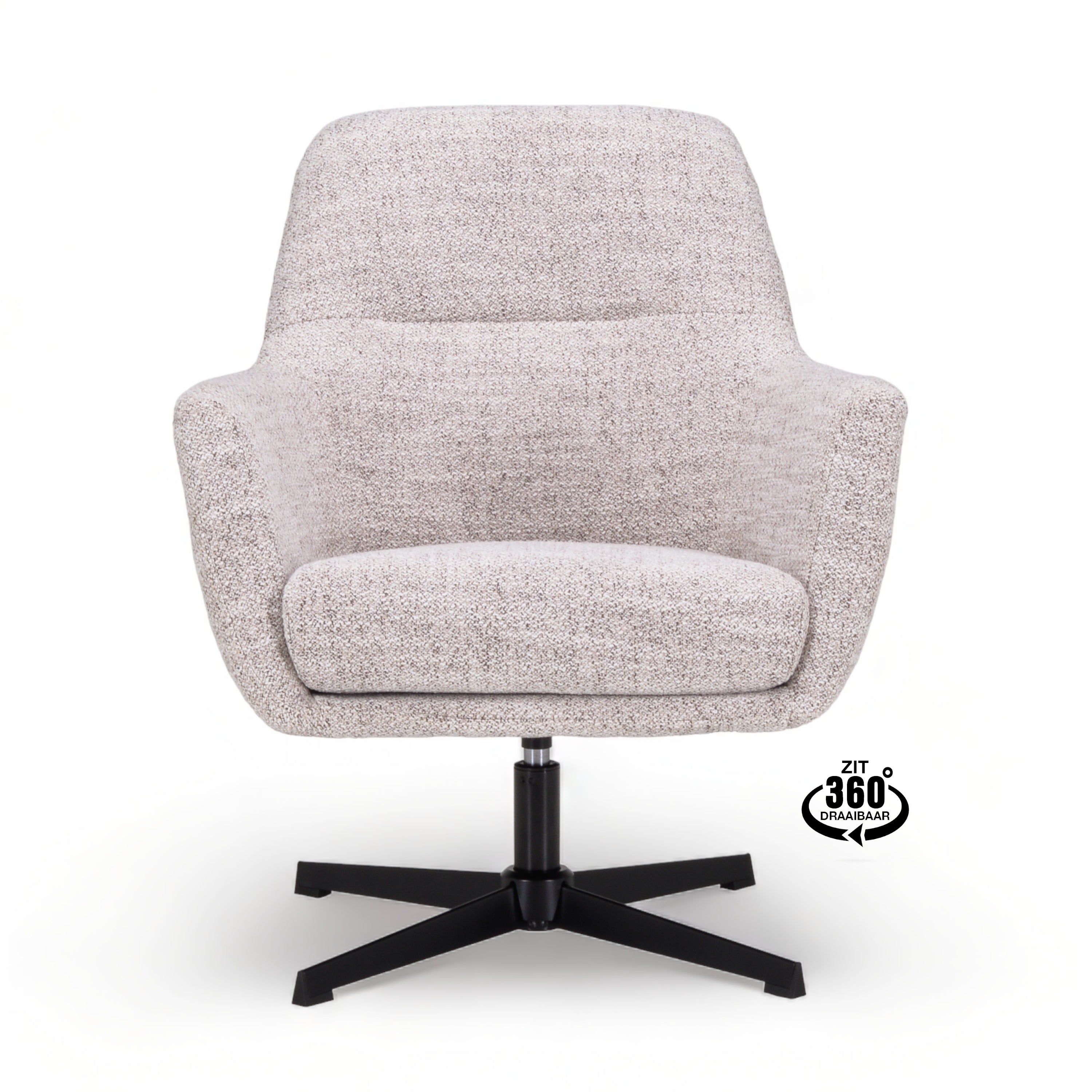 Fauteuil Skye Stof Oasis Bisque Draaivoet Zwart