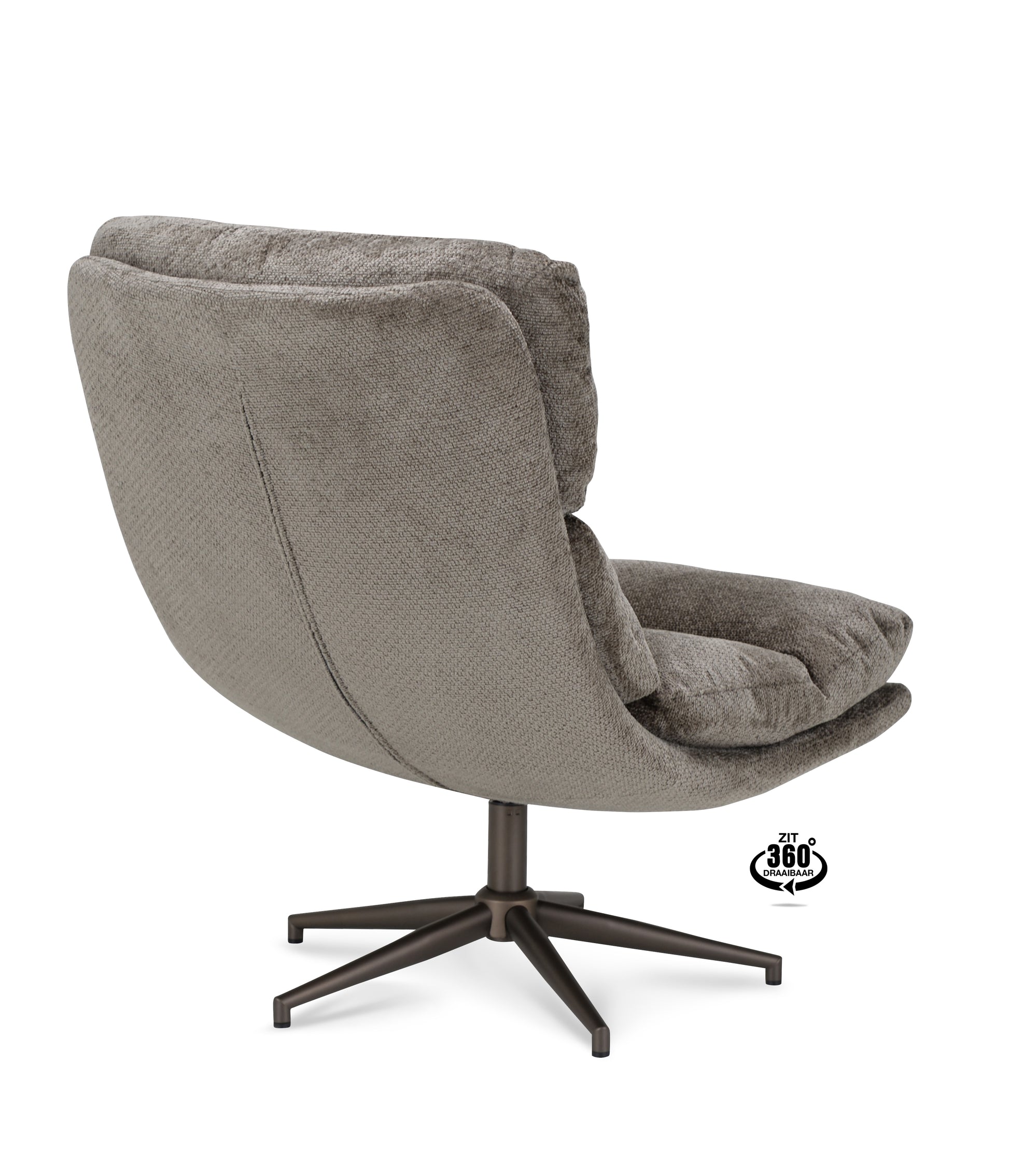 Fauteuil Lodge Stof Movie Taupe Leg Bronze 360°